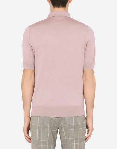 Dolce & Gabbana Short-sleeved cashmere and silk polo-shirt outlook