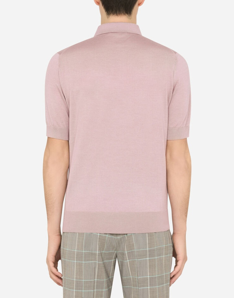 Short-sleeved cashmere and silk polo-shirt 3