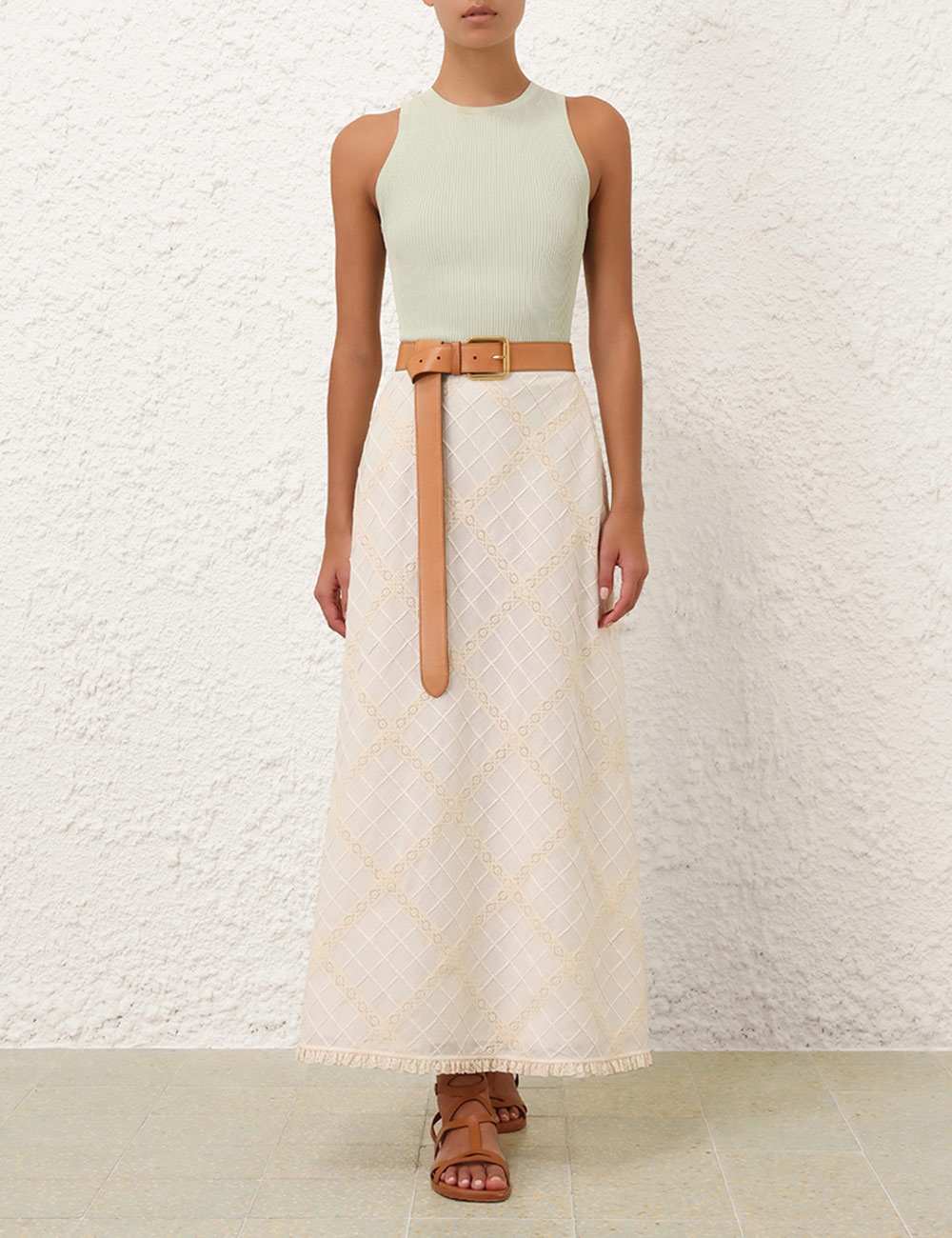 TALLOW LACE TRIM BIAS SKIRT - 7