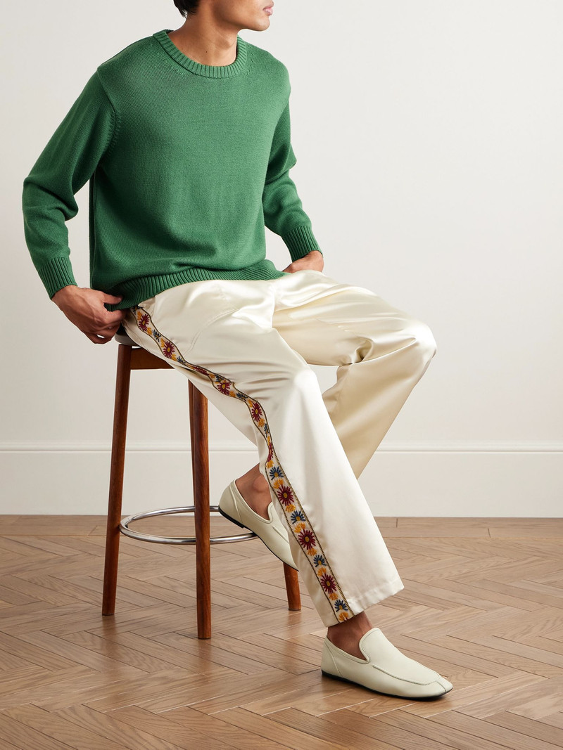 BODE Juniper Merino Wool Sweater Green outlook