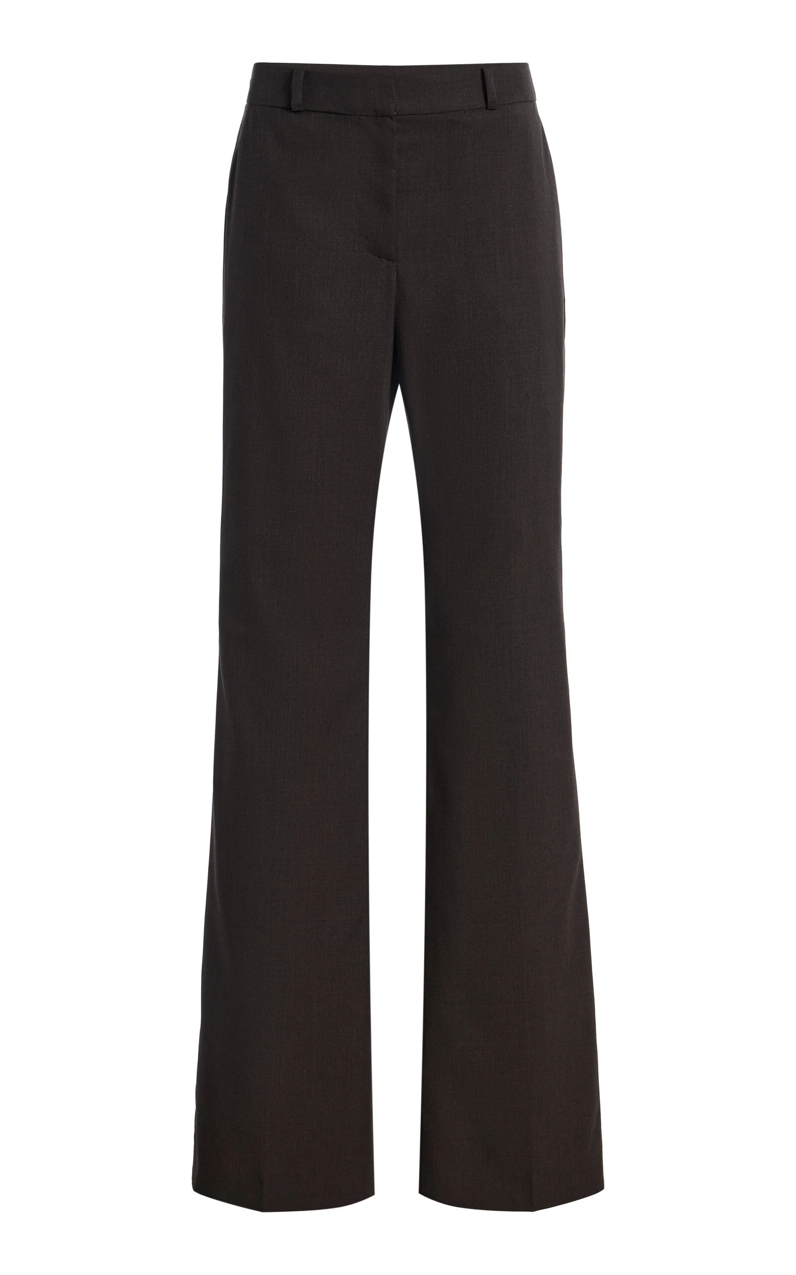 Straight Flare Wool Pants brown - 1