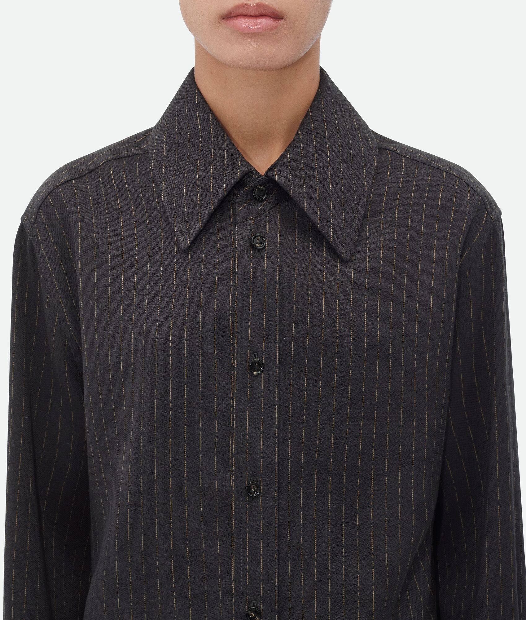 Cotton And Silk Stripe Shirt - 5
