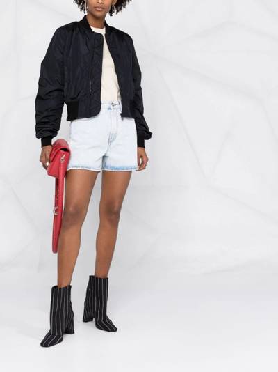 Off-White Diag-print denim shorts outlook