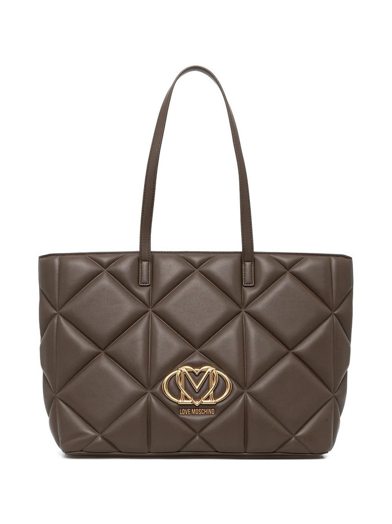 quilted logo-detail tote bag 1