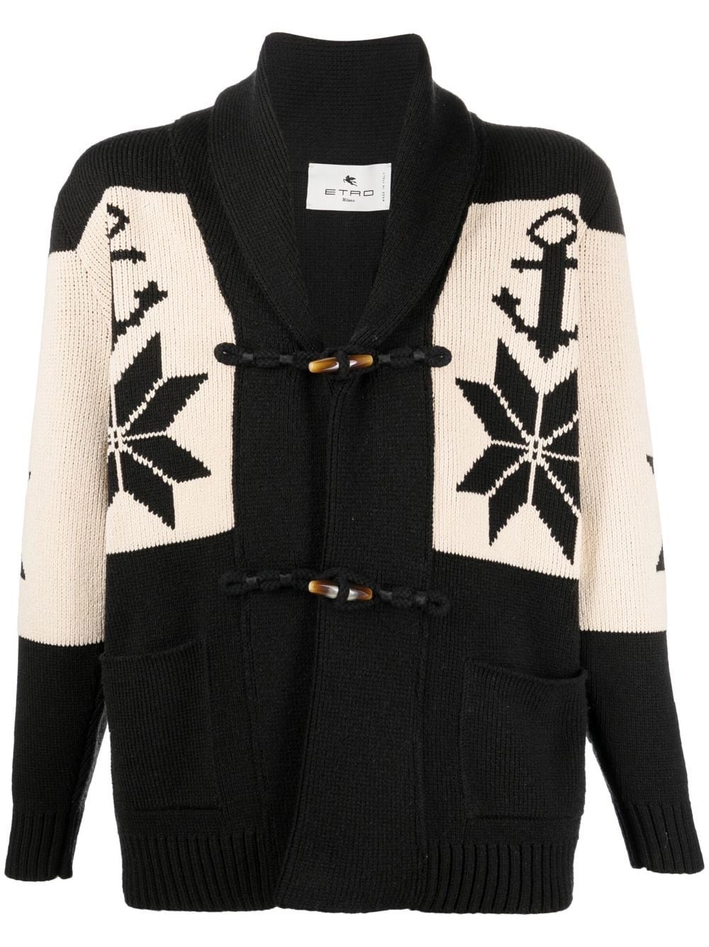 two-tone knitted cardigan - 1