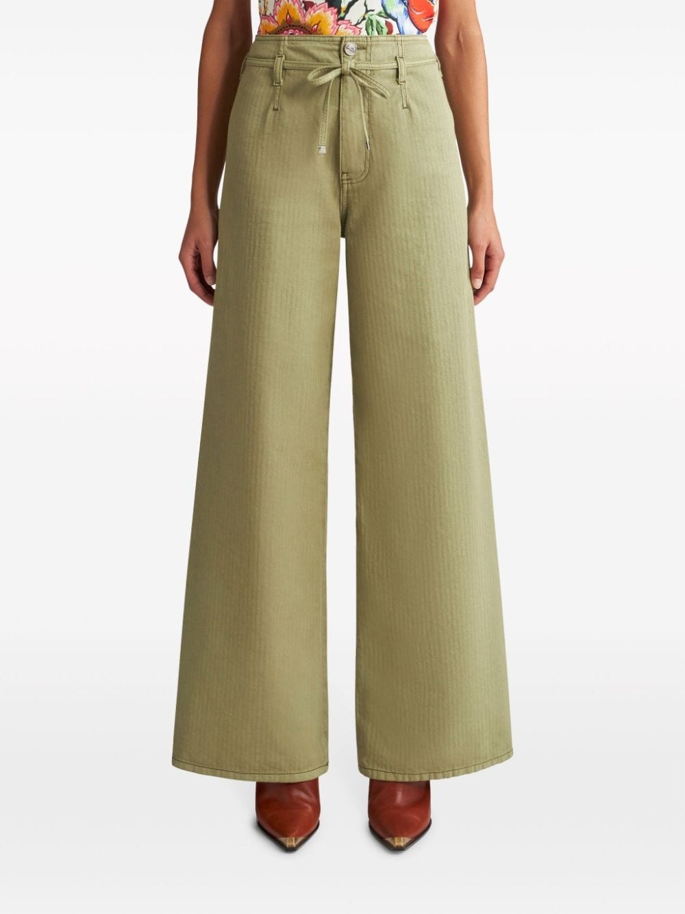 Pegaso-embroidered wide-leg jeans - 3