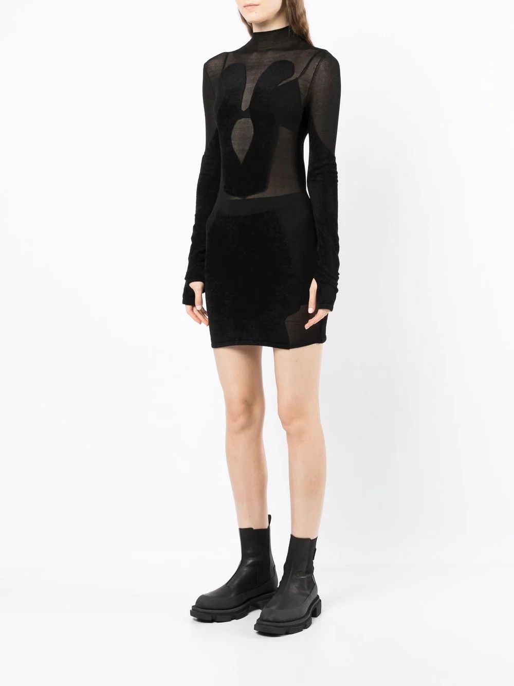 Chenille intarsia mini dress - 3