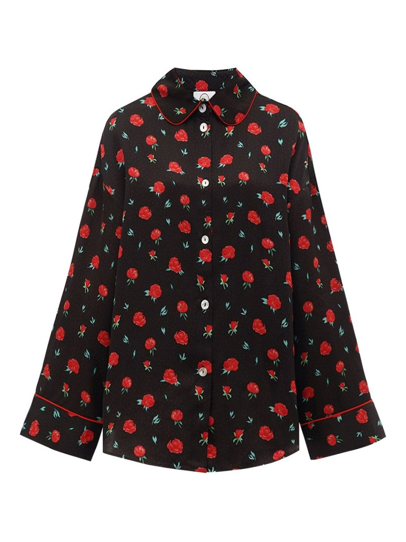 Pastelle Oversized Shirt in Poppies Print 1
