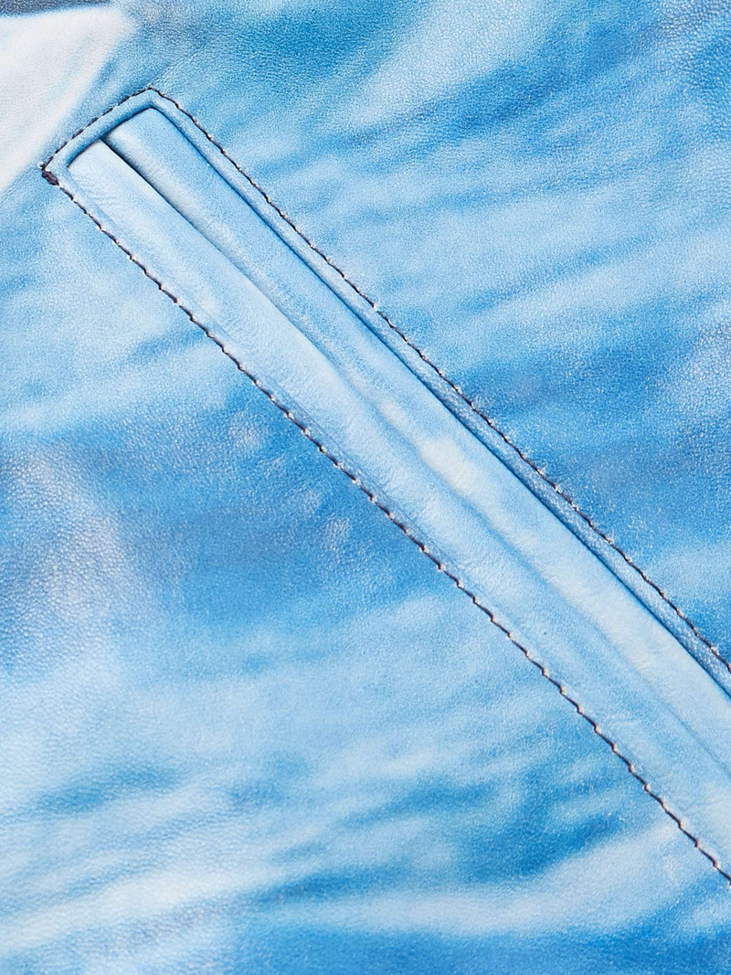 Printed Leather Blouson Jacket 3