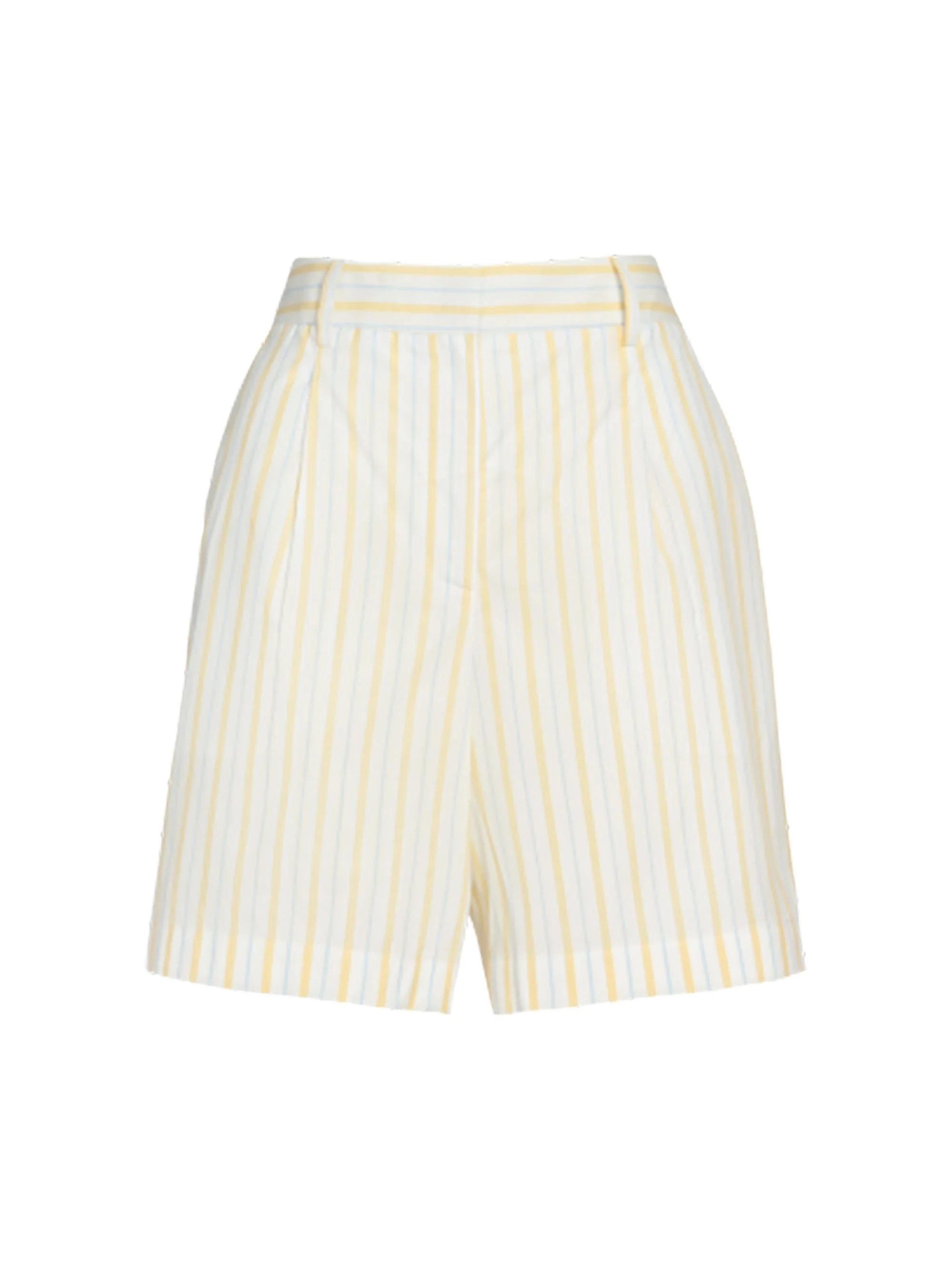 Women's Henry St. Striped Wide-Leg Shorts - Ivory Yellow Blue - 1