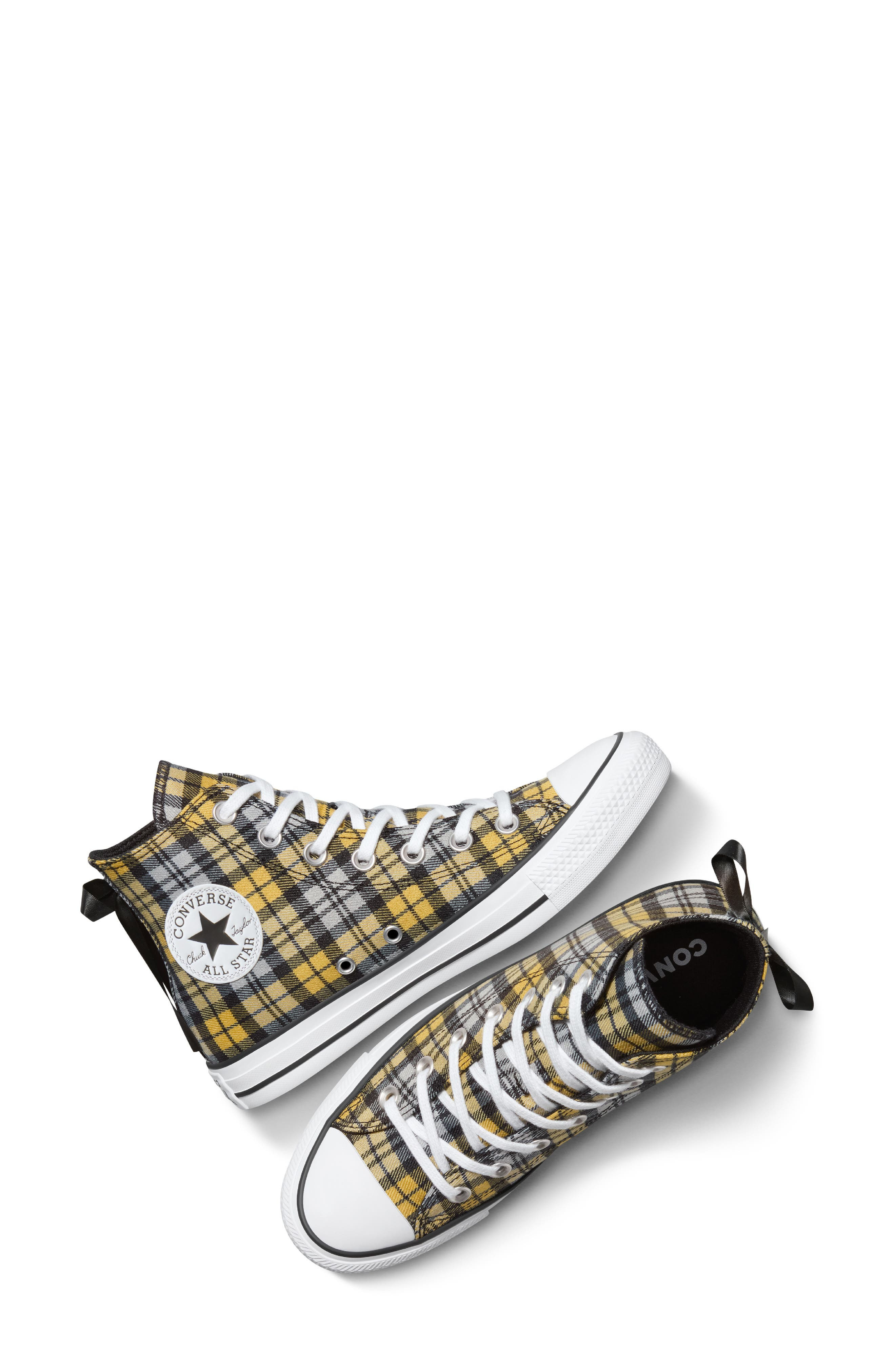 Converse Gender Inclusive Chuck Taylor All Star Plaid Sneaker in Black/Yellow/White at Nordstrom - 7