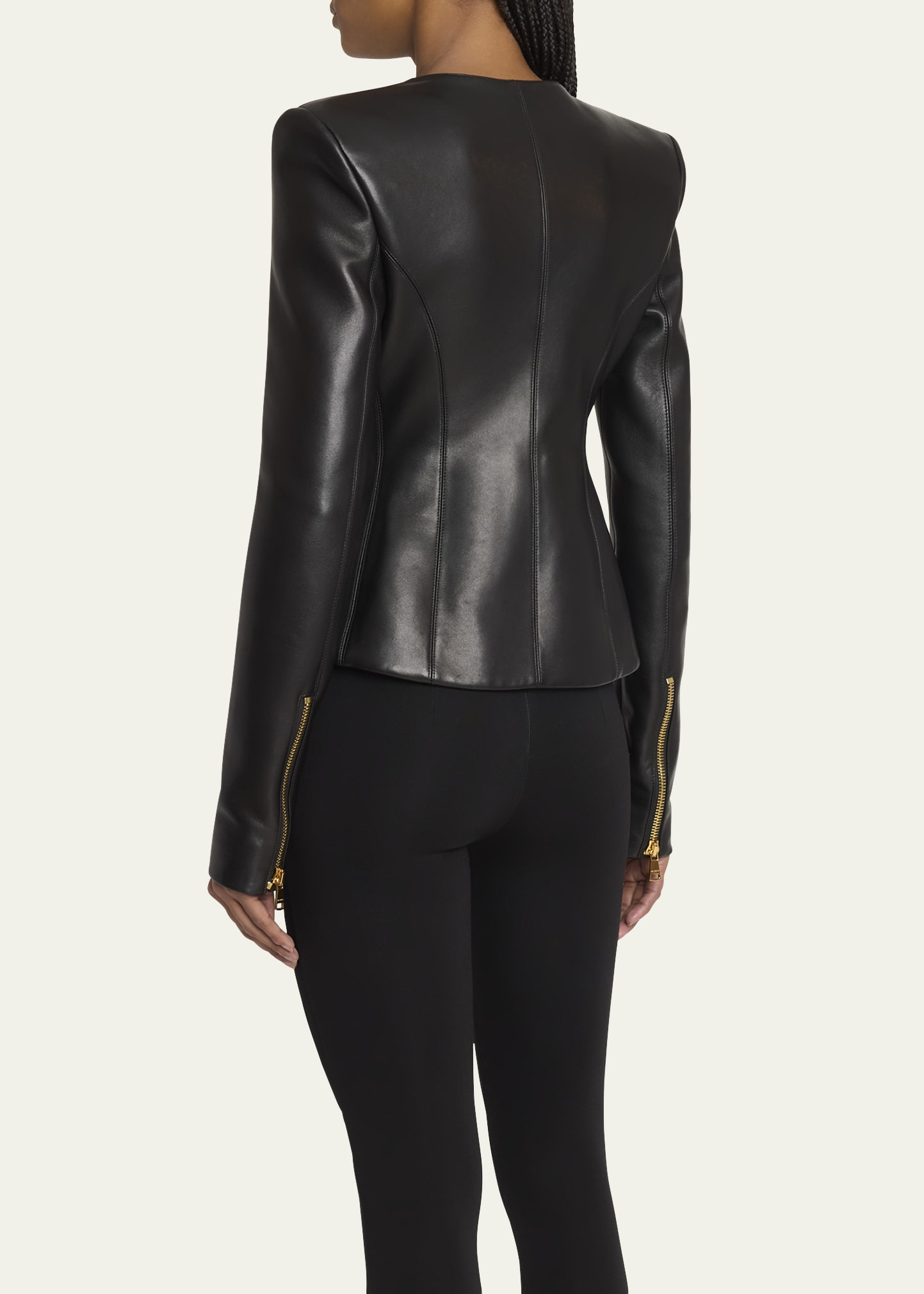 Fitted Lambskin Leather Jacket - 3