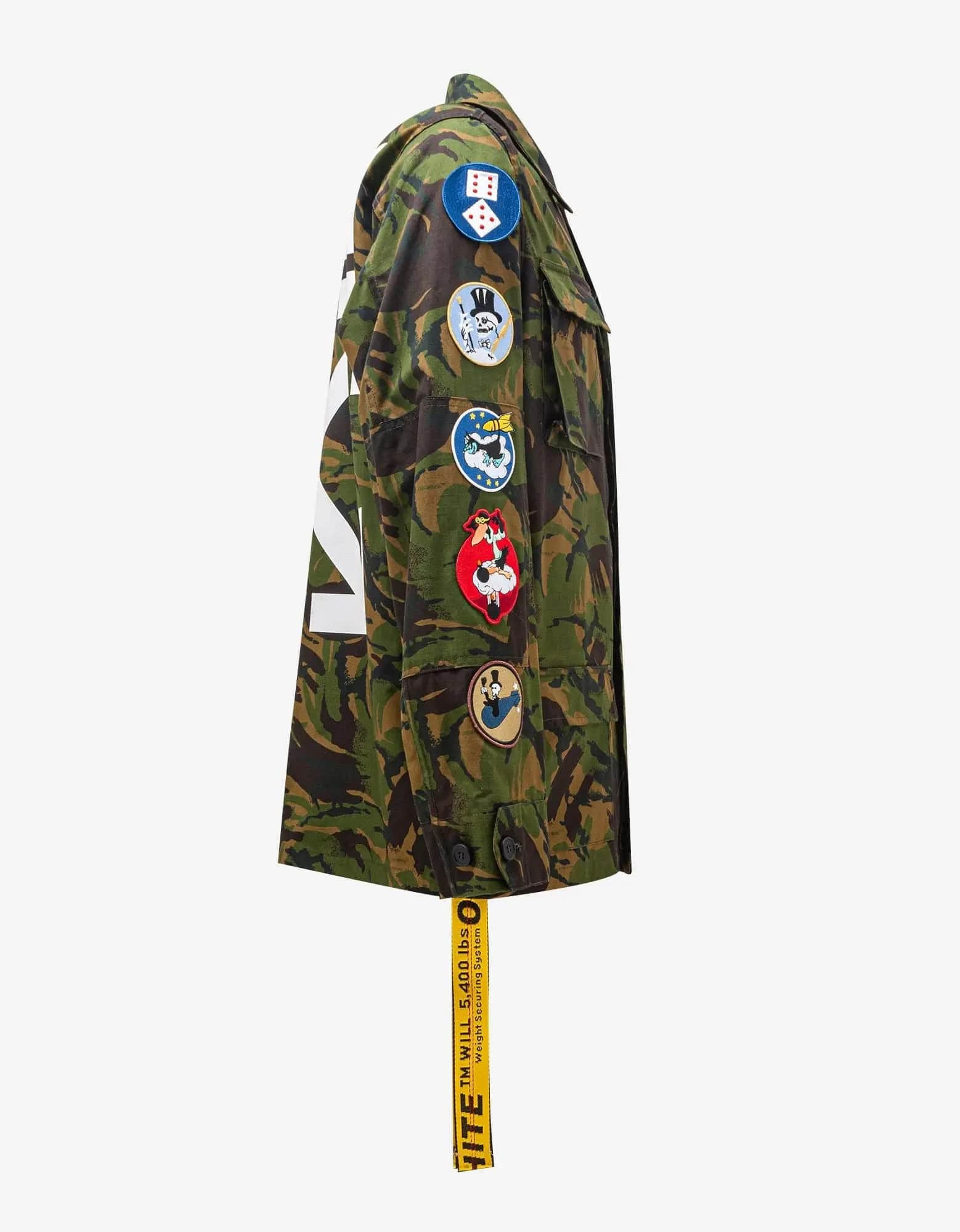 Off-White Green Camouflage Patch Field Jacket - 3