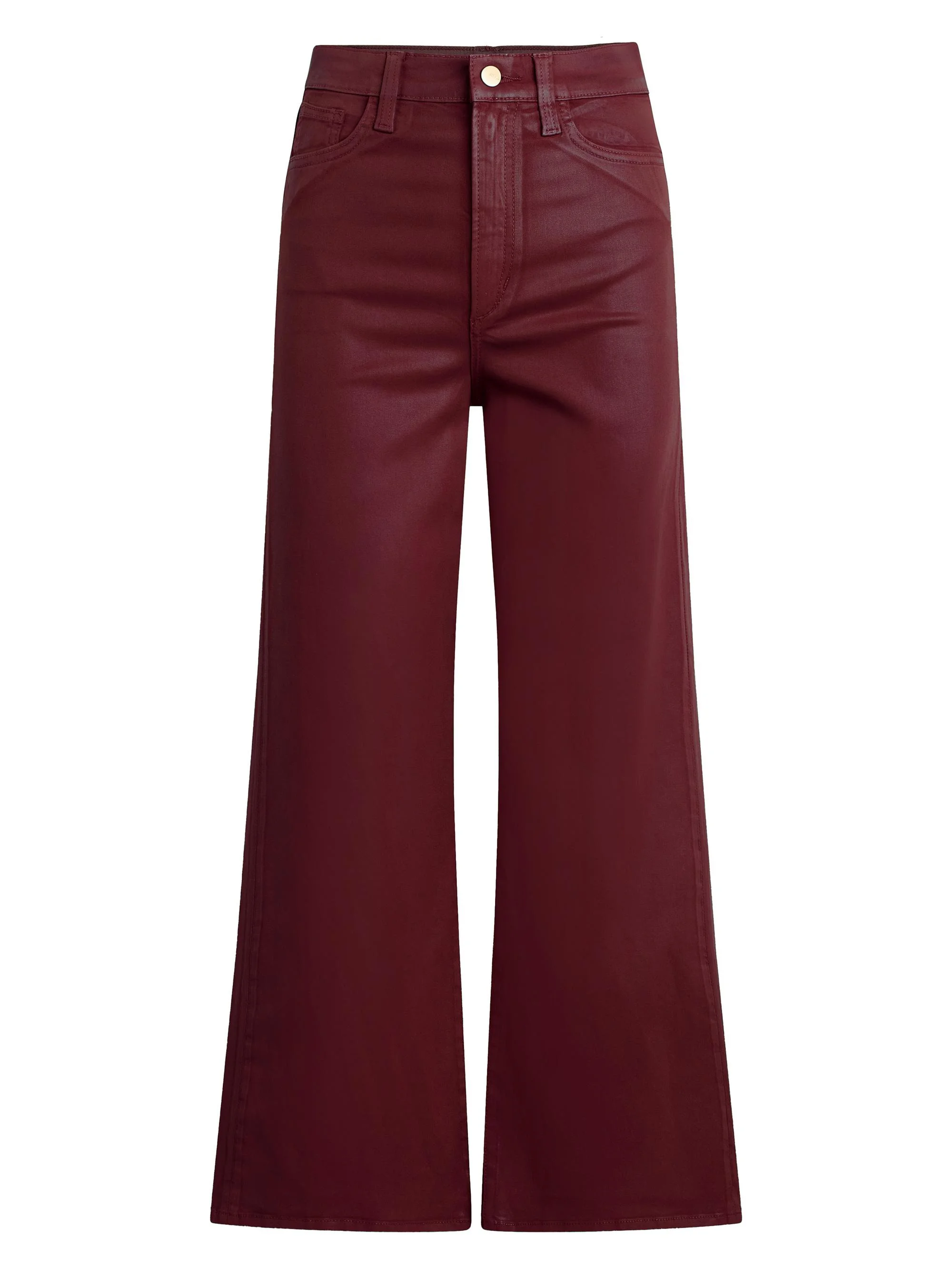 Women's The Mia Coated Wide-Leg Ankle Crop Jeans - Syrah - 1