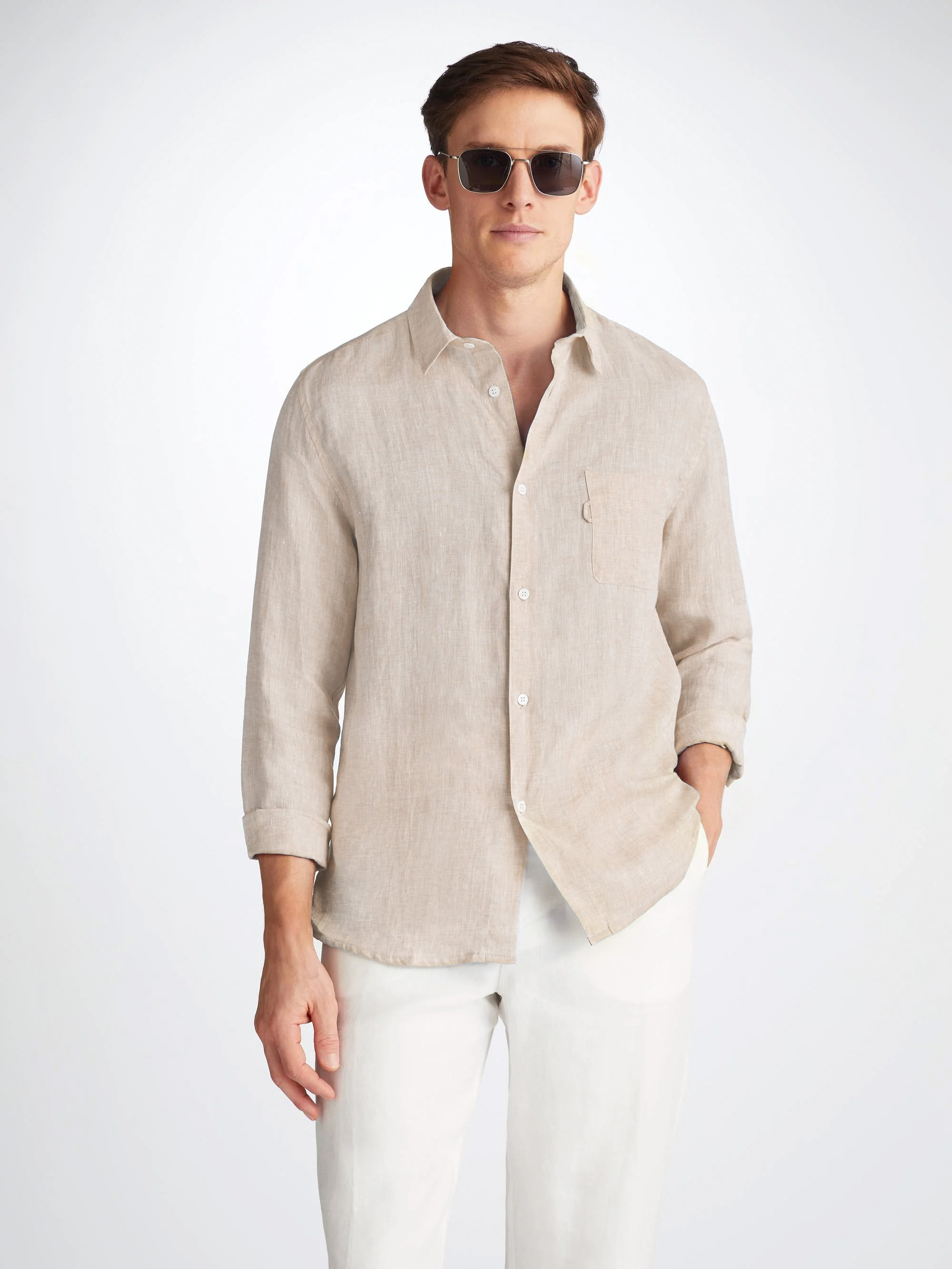 Men's Shirt Monaco Linen Sand - 7