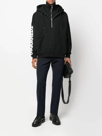 DSQUARED2 logo-print zip-up hoodie outlook