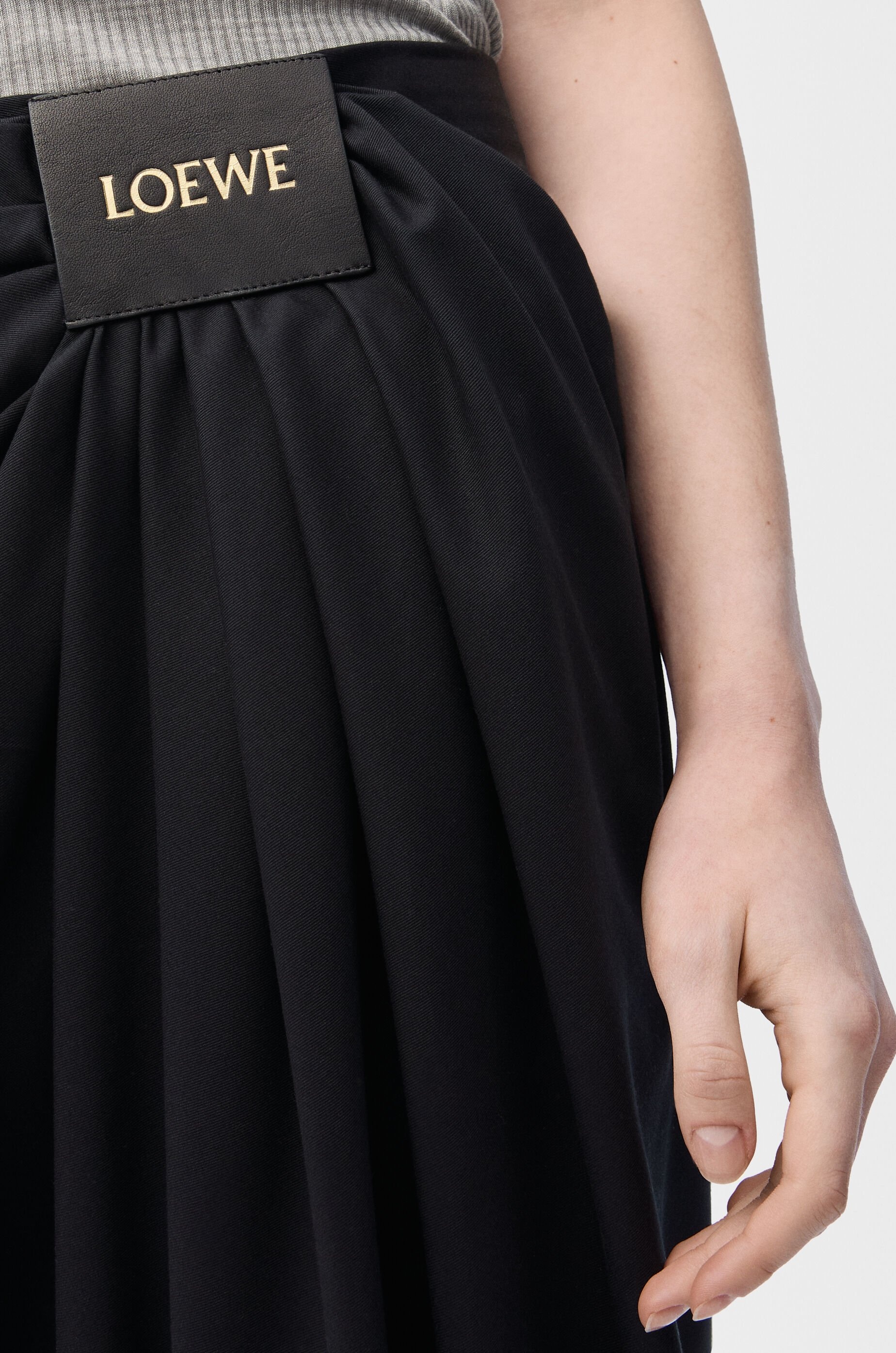 Cropped draped trousers in cotton and silk - 5
