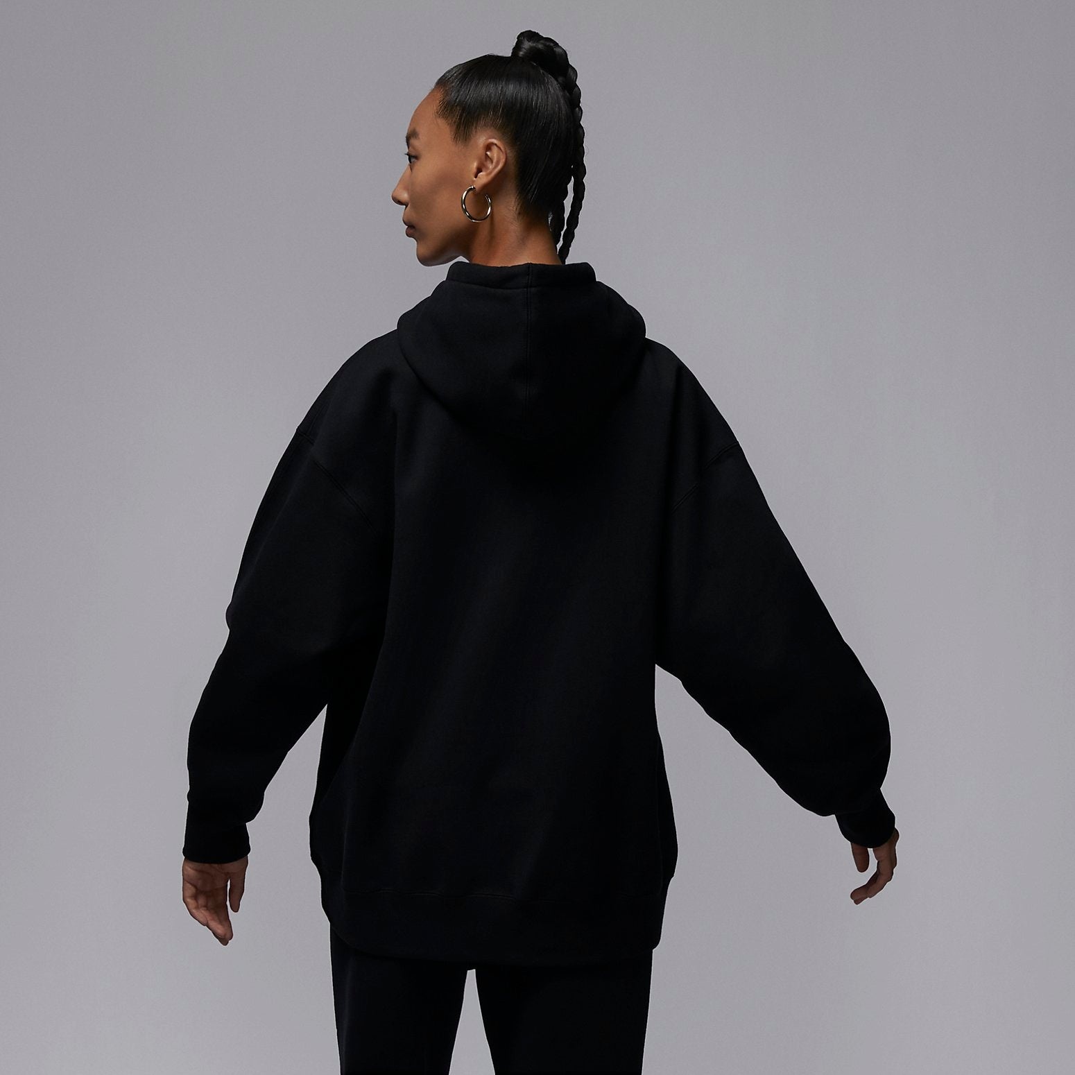 (WMNS) Air Jordan Flight Fleece Pullover Hoodie 'Black' FB5111-010 - 4