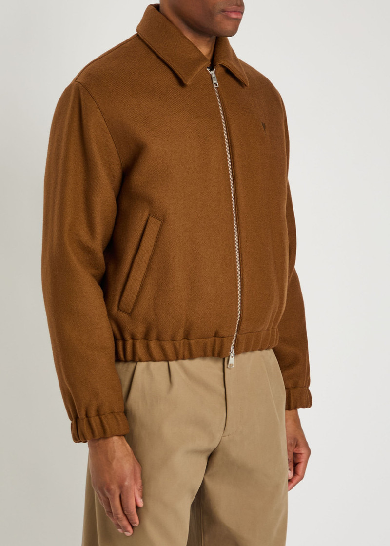 AMI Paris Ami Paris Logo-embroidered Wool Jacket outlook