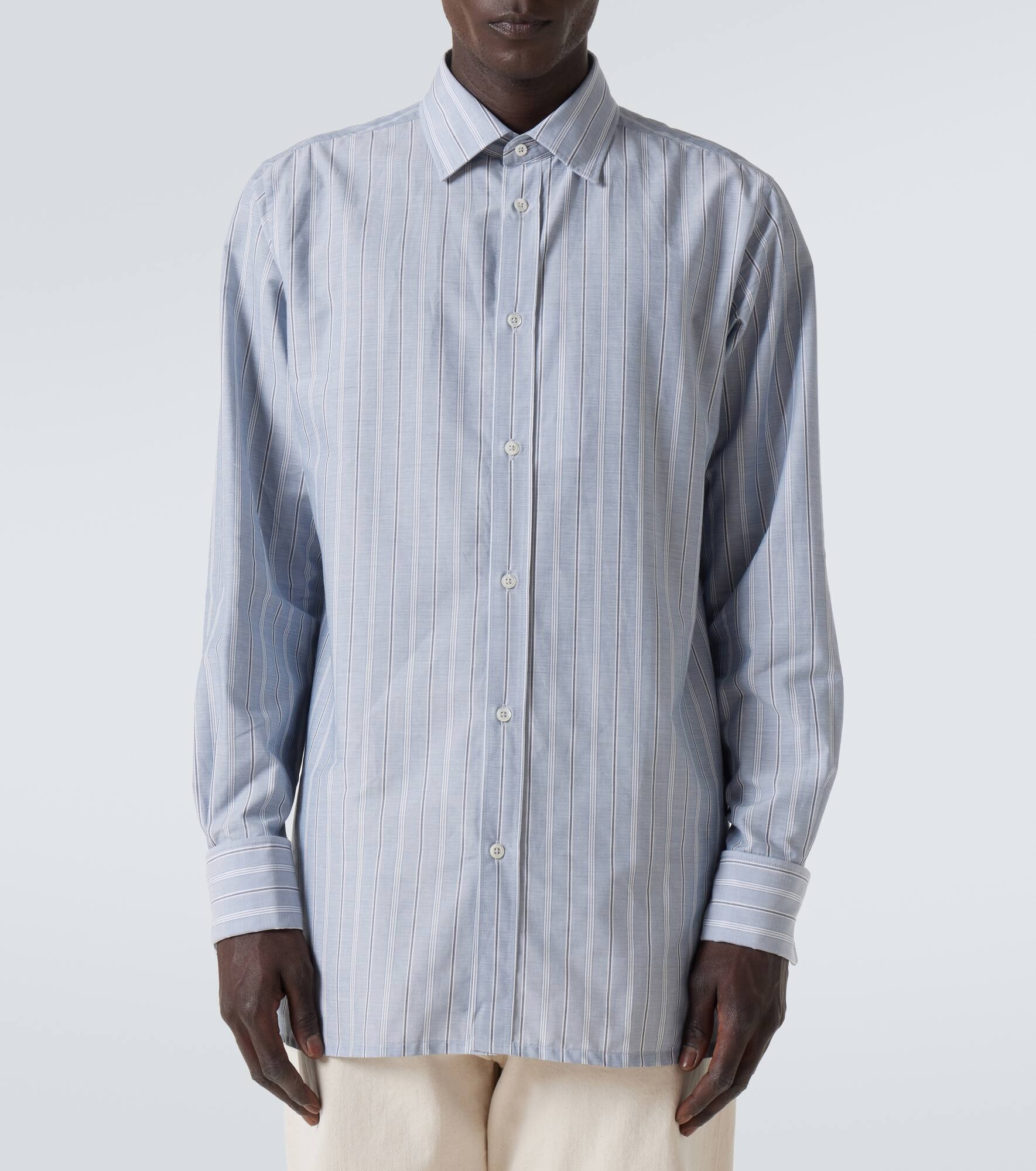 Striped cotton poplin shirt - 3