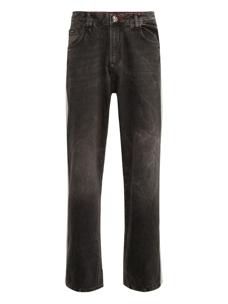 fleece-panelled jeans 1
