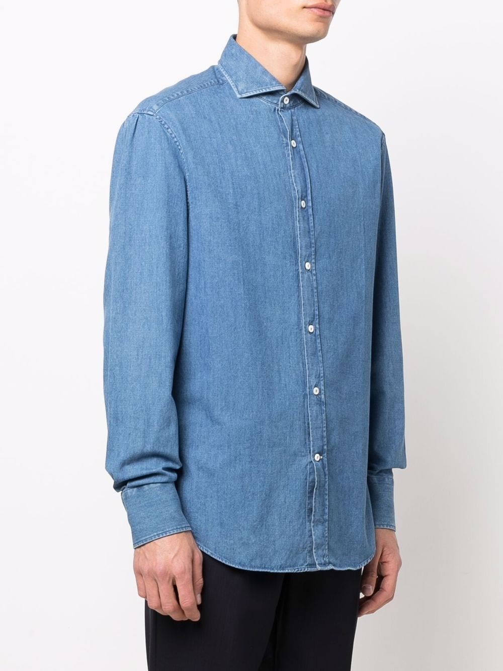 denim long-sleeved shirt - 3