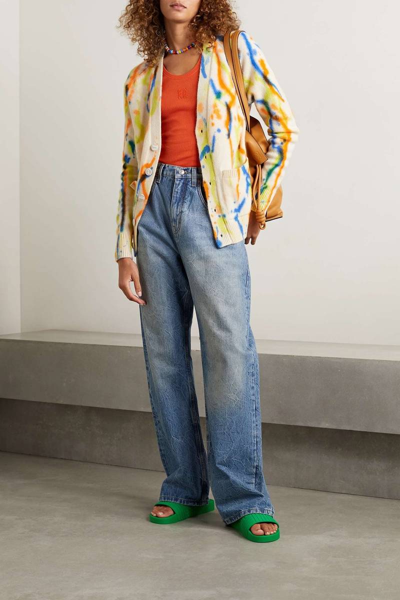 The Elder Statesman Tie-dyed cashmere cardigan outlook