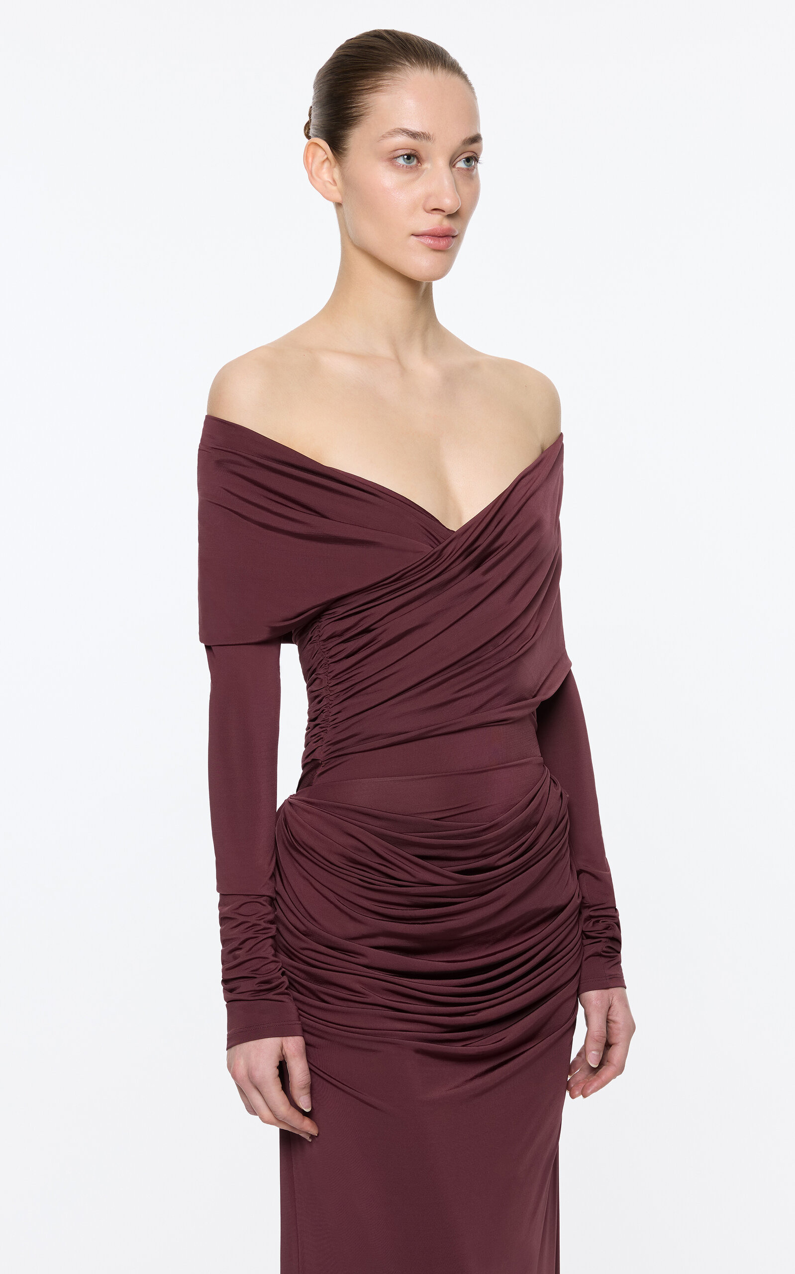 Raffy Draped Maxi Skirt red - 3