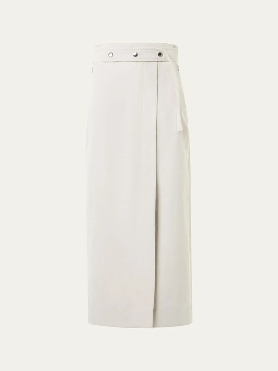 Cotton-Linen Wrap Skirt - 1