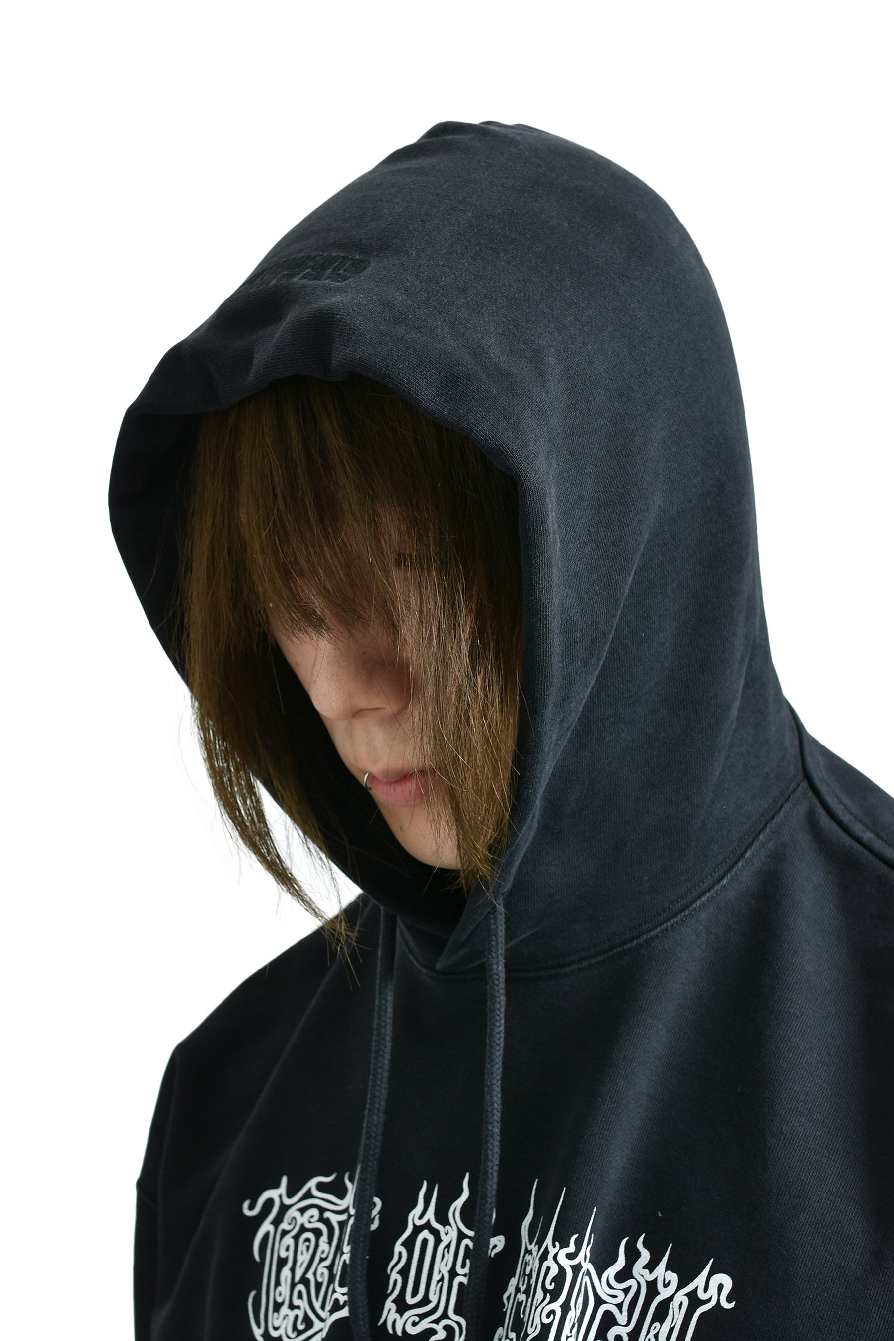 COF LOGO OVERSIZED HOODIE / WASHED BLK - 4