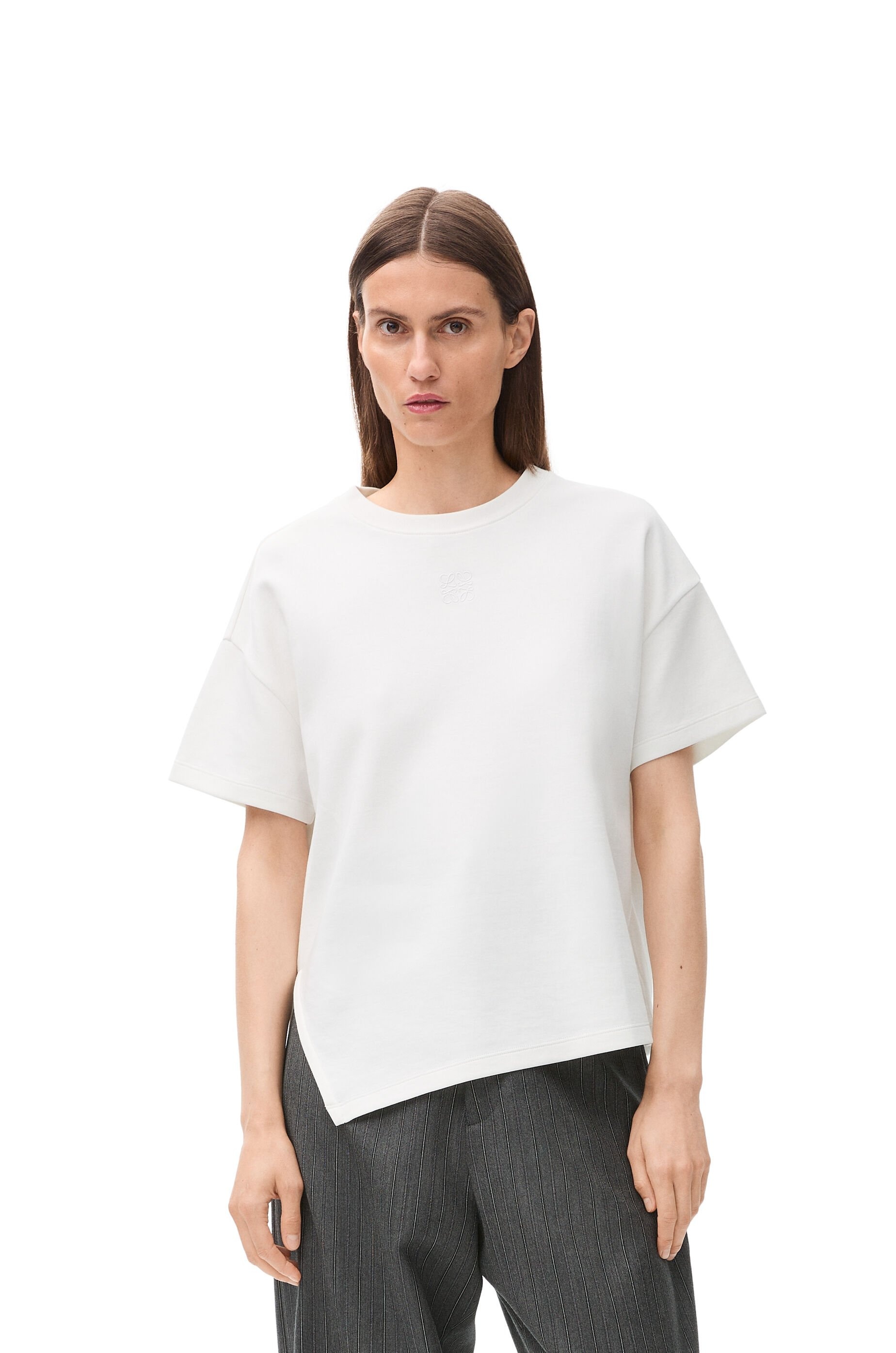 Asymmetric T-shirt in cotton blend - 3