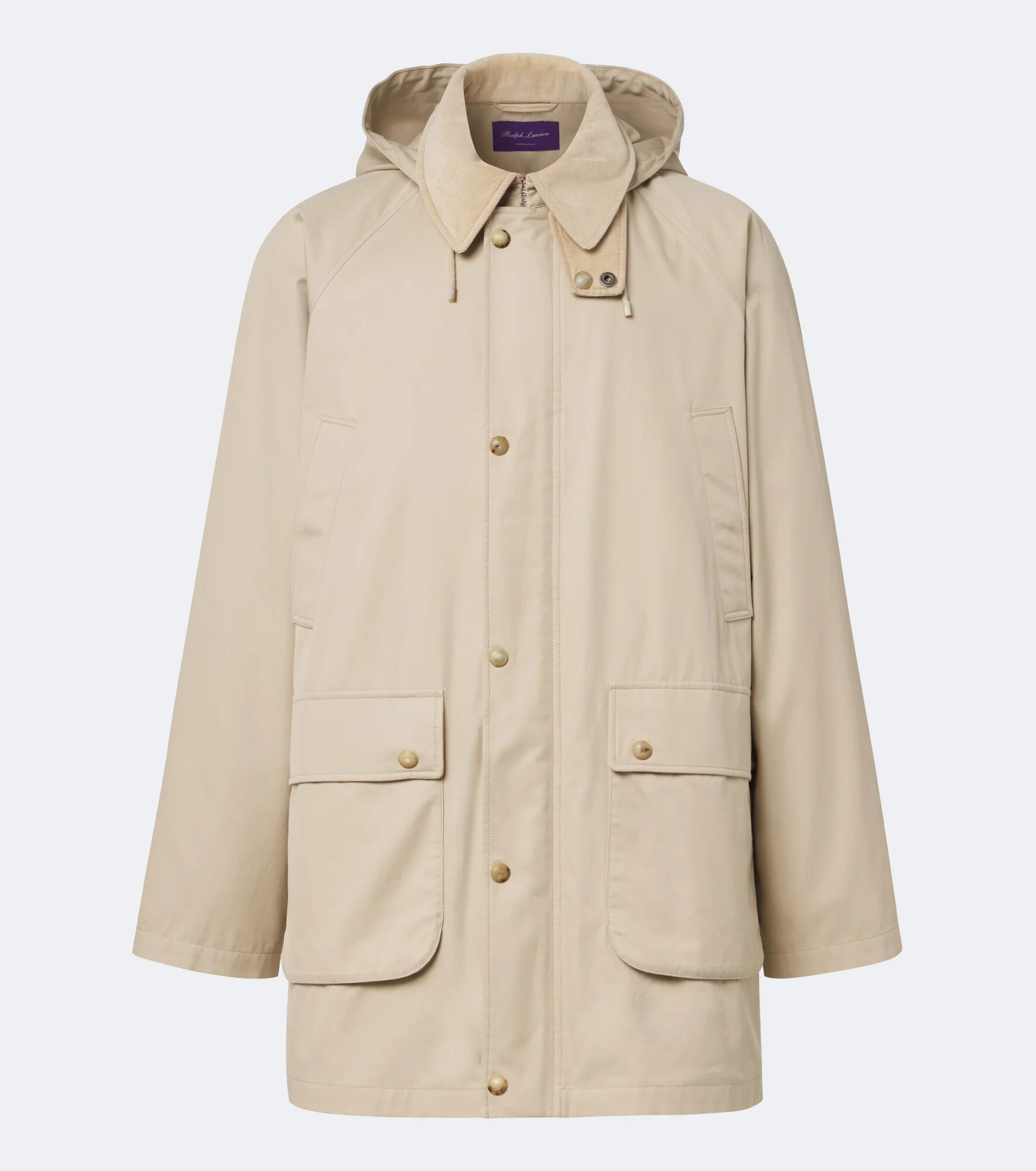 Hooded cotton twill coat - 1