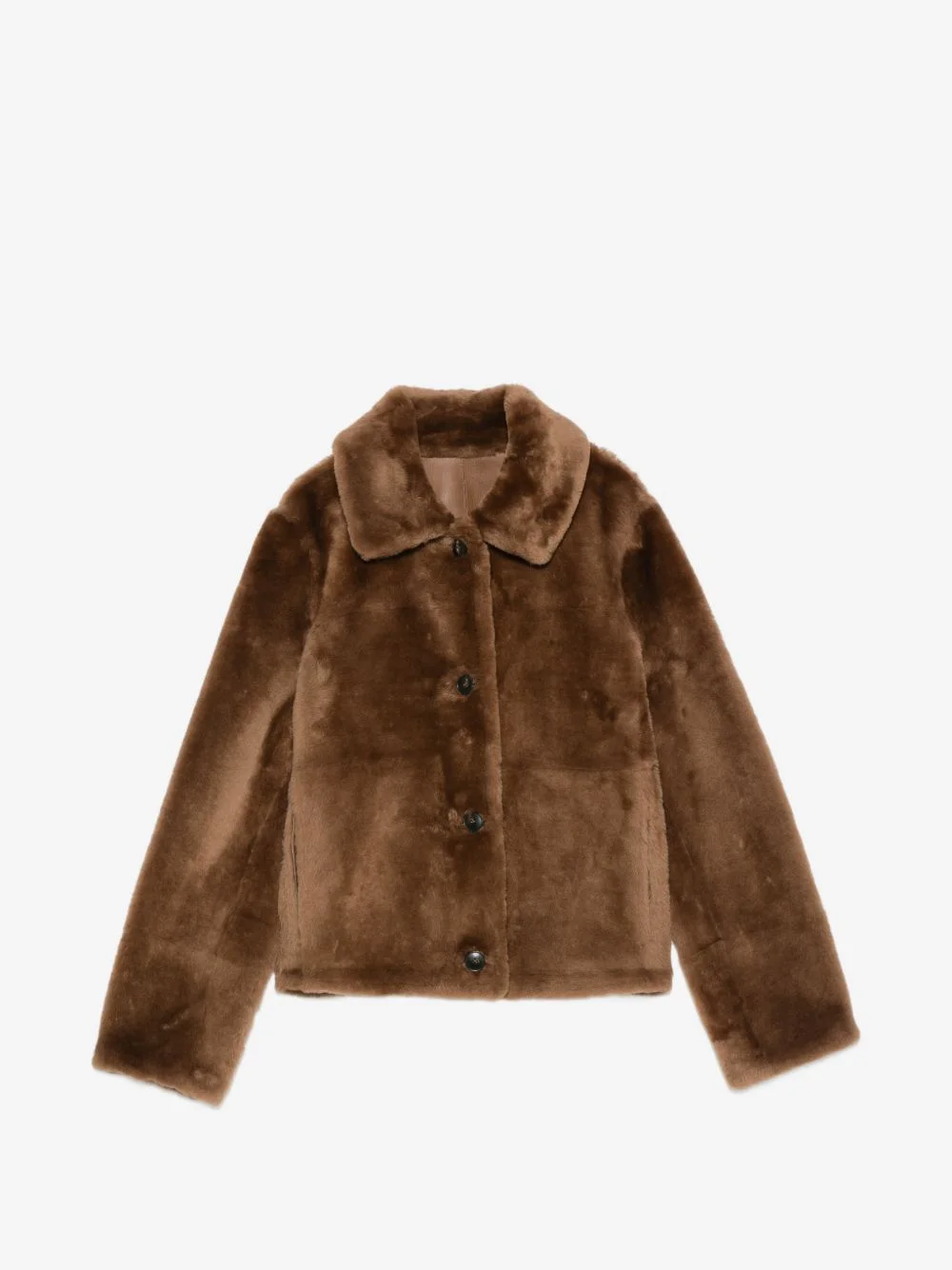 button-fastening shearling jacket - 1