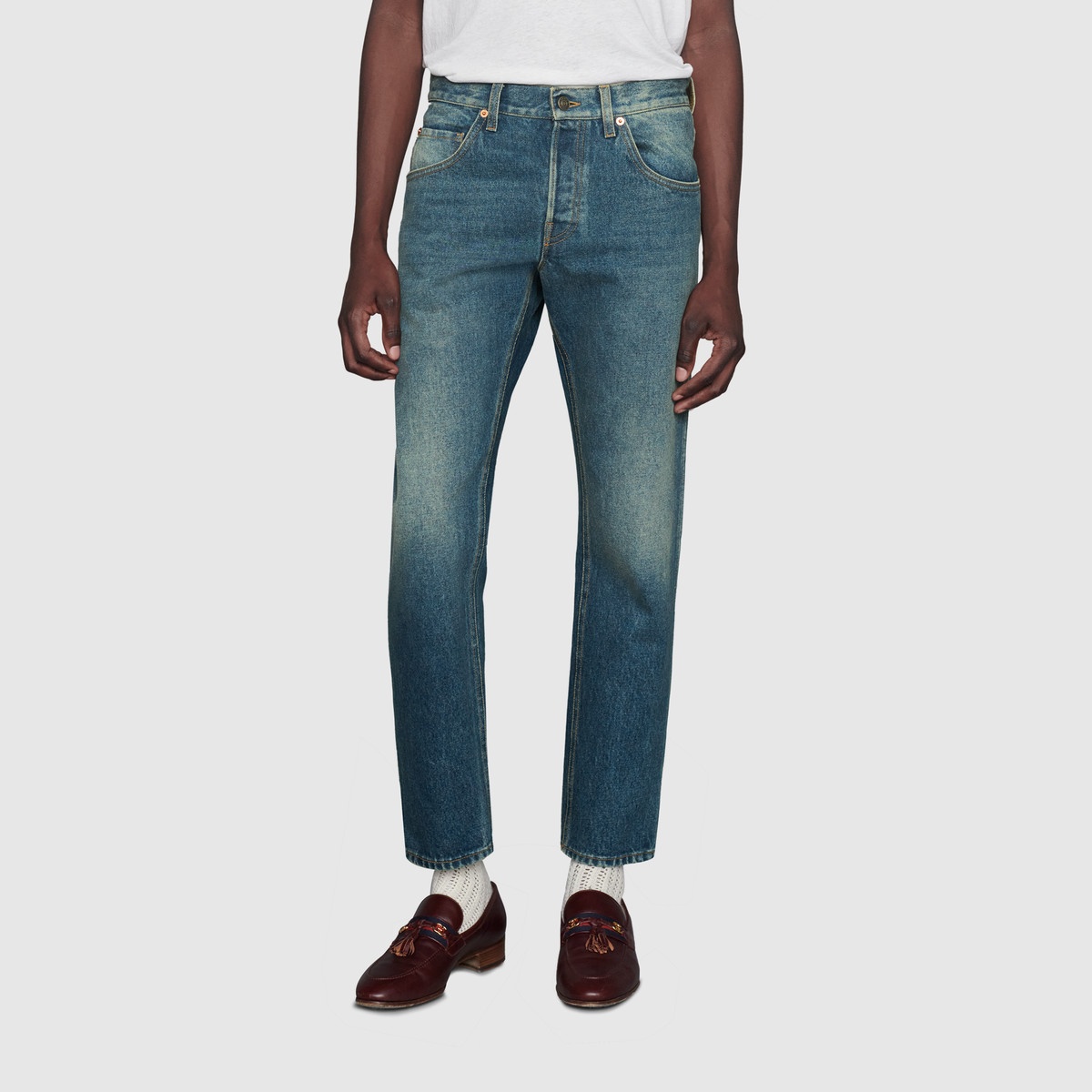 Tapered washed jeans - 3