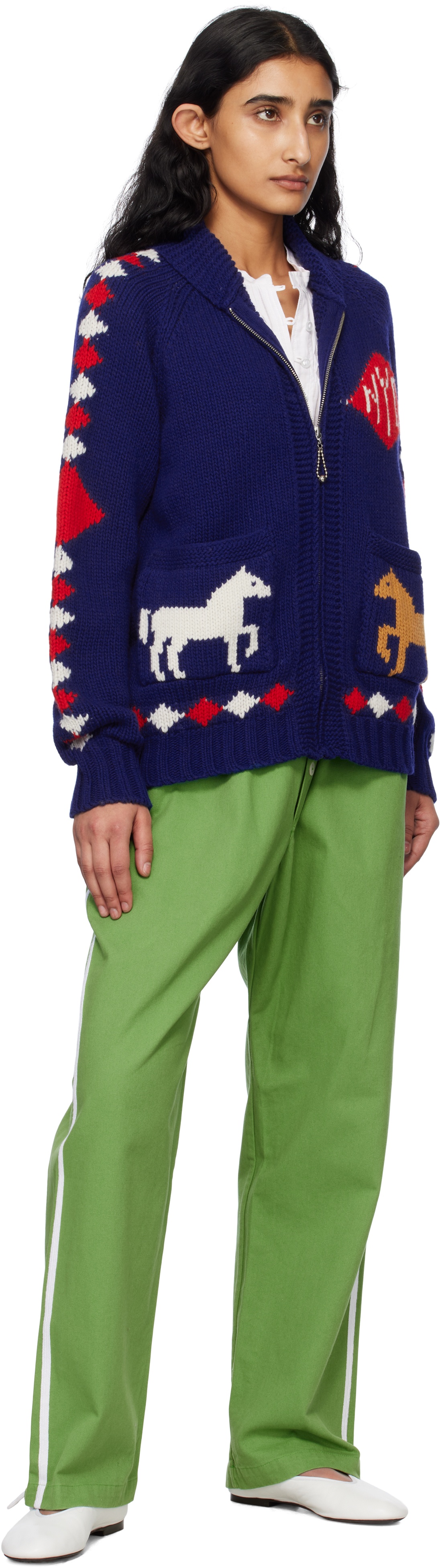 Navy Diamond Corral Cardigan - 4