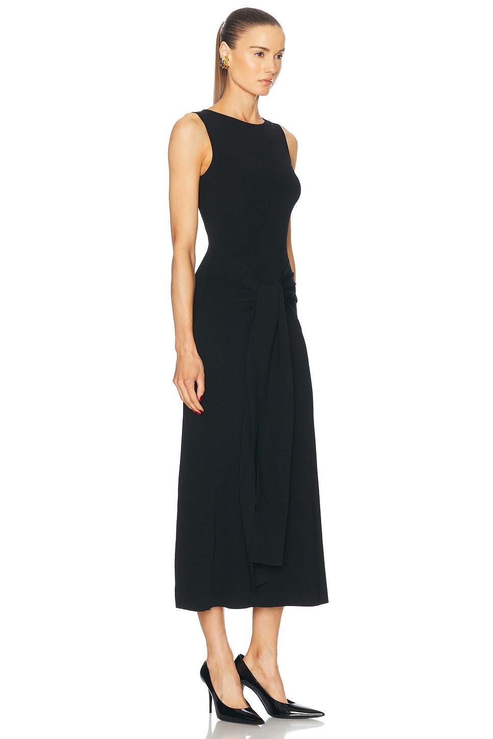 Matte Viscose Waist Tie Dress - 2