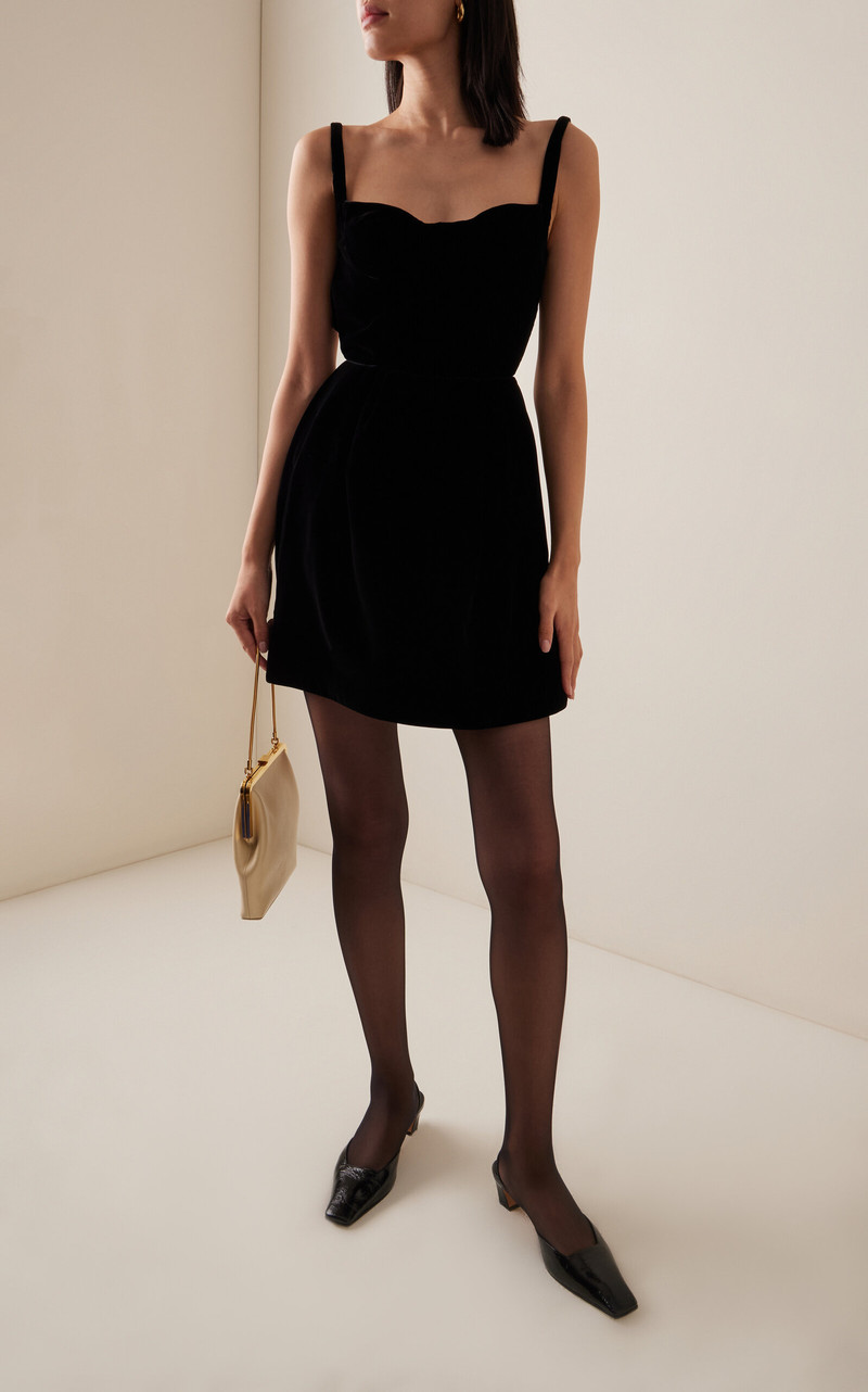 GIAMBATTISTA VALLI Velvet Bustier Mini Dress black outlook