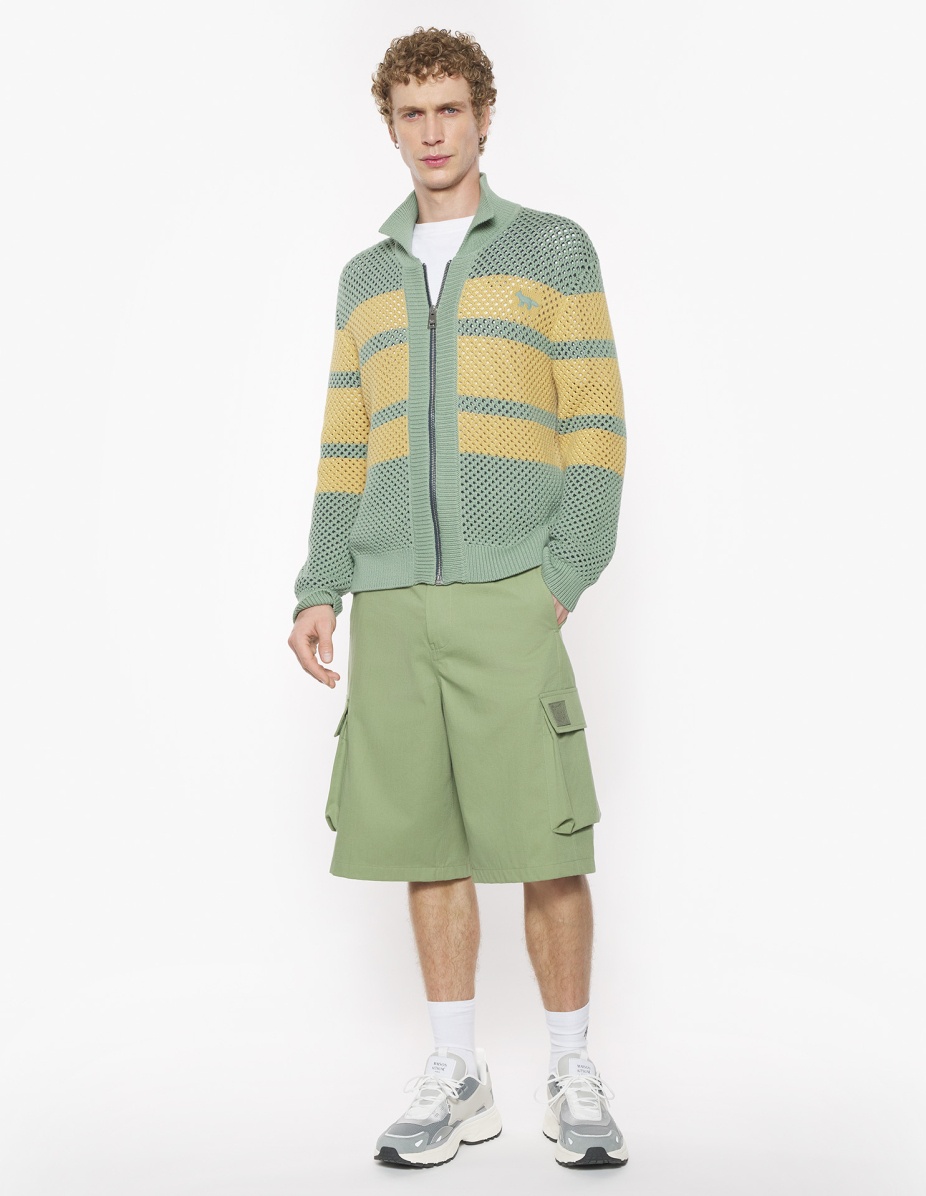 STRIPED MESH BLOUSON - 2