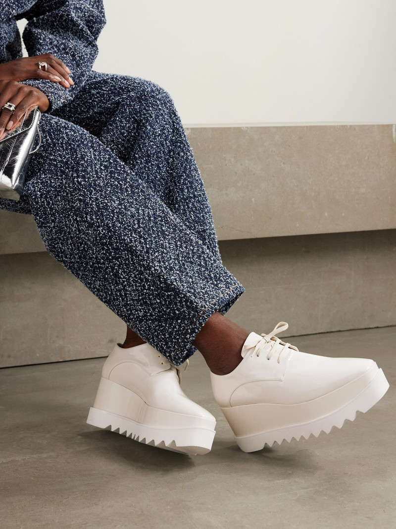 Stella McCartney Elyse Vegetarian Patent-leather Platform Brogues outlook