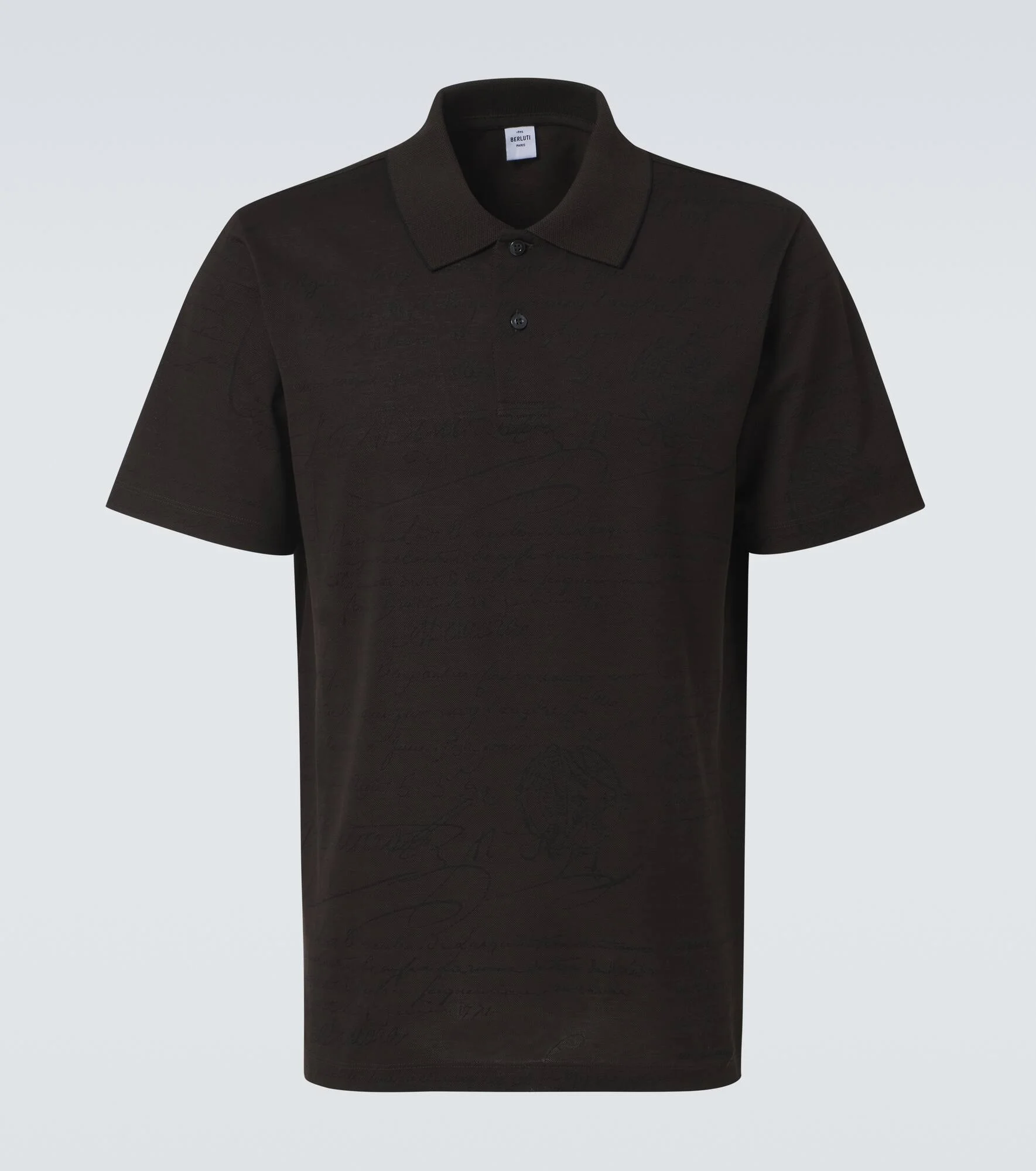 Scritto cotton piqué polo shirt - 1