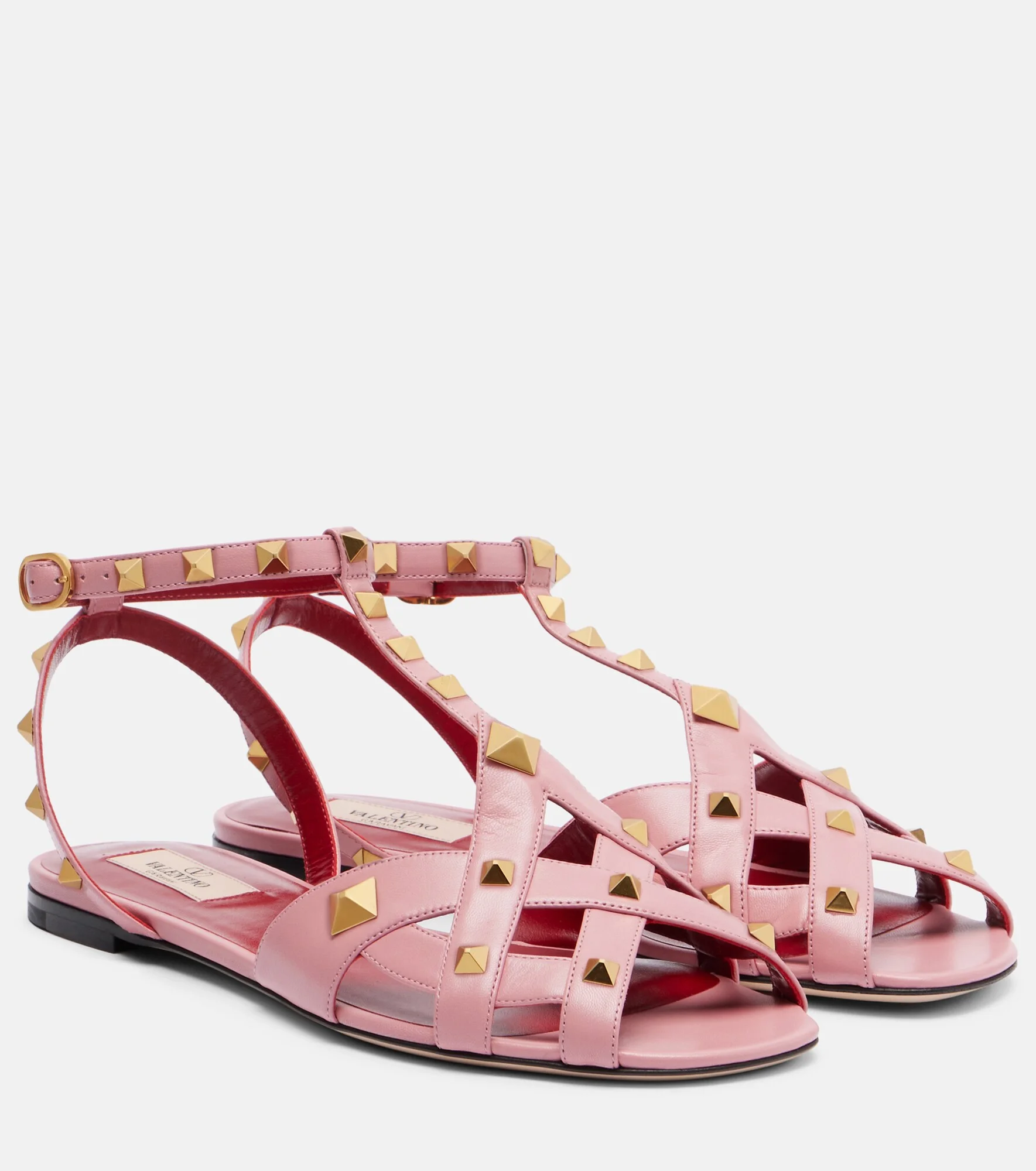 Rockstud leather slingback sandals - 1