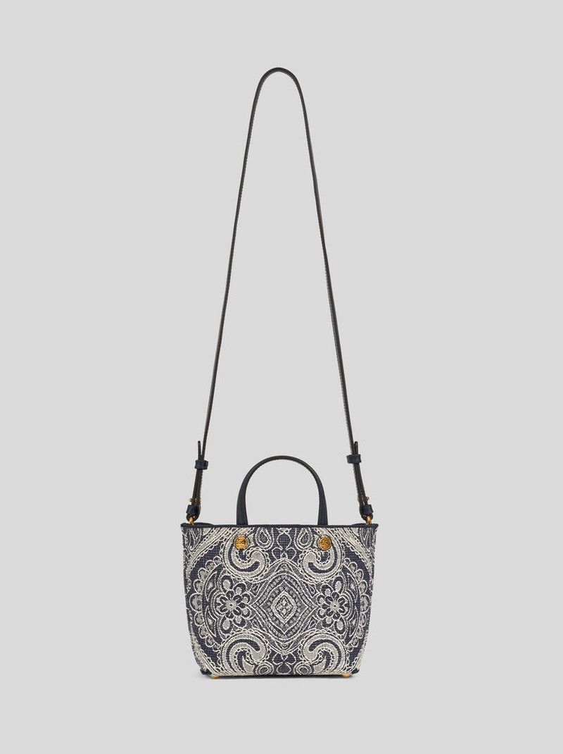 ETRO ESSENTIAL MINI JACQUARD DENIM TOTE BAG 1