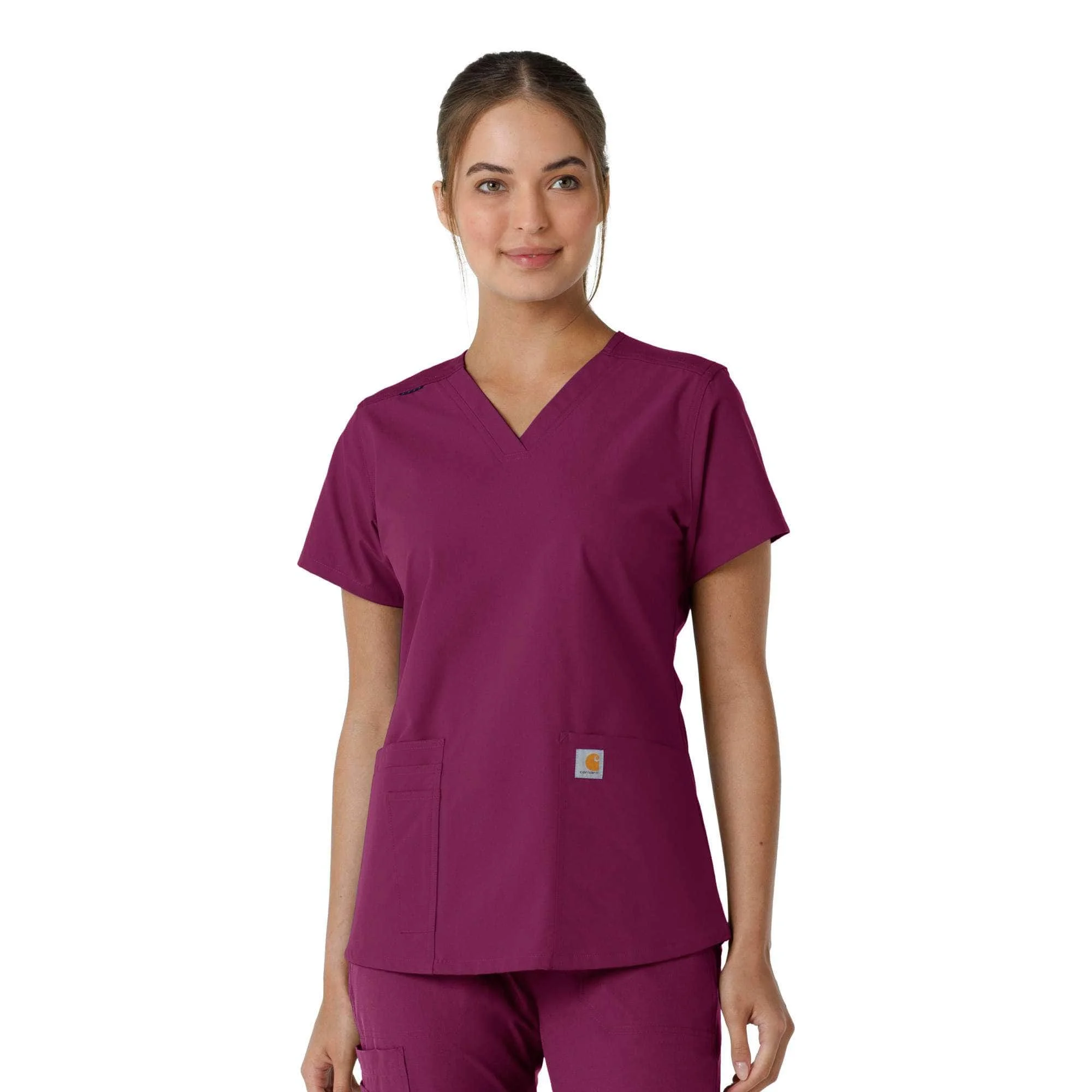 Women's Force Essentials V-Neck Knit Panel Scrub Top - 1