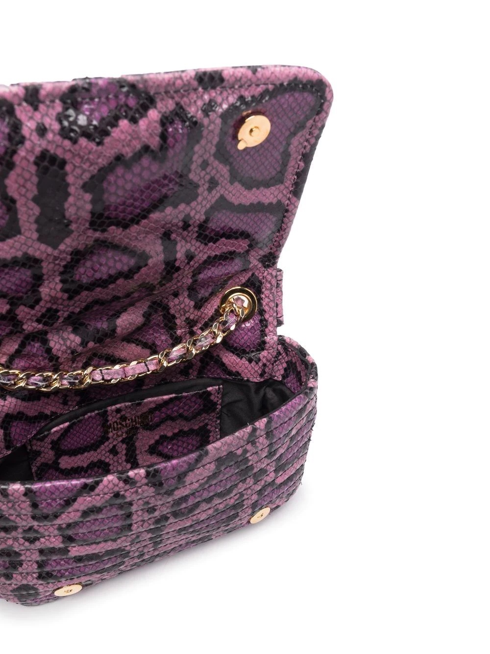 Biker snakeskin-effect crossbody bag - 5