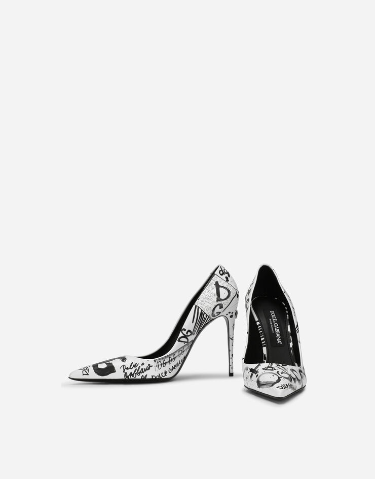 Calfskin pumps with logo print - 6