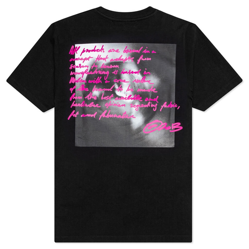Off-White TORNADO TYPE SLIM S/S TEE - BLACK/FUCHIA outlook