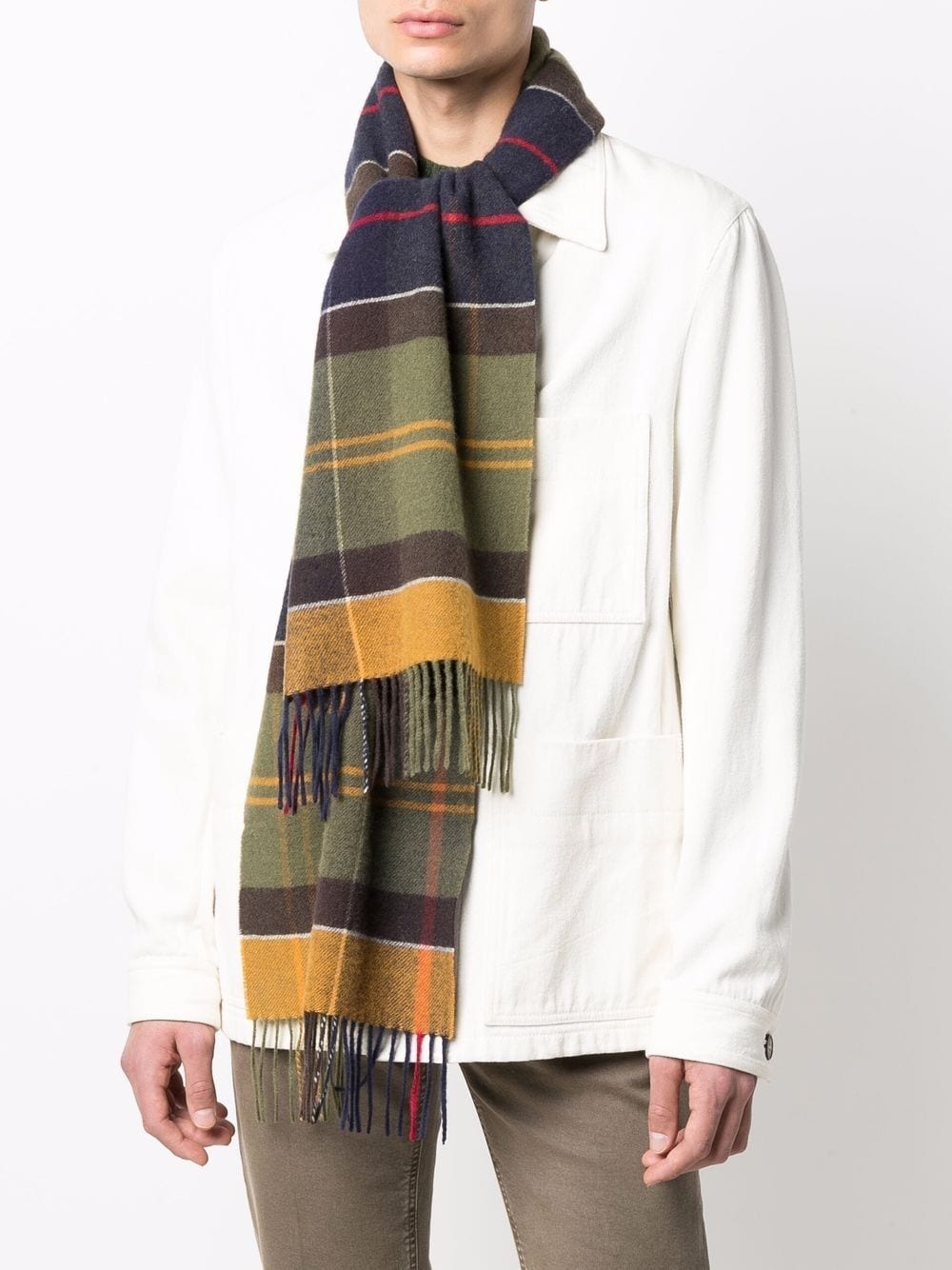 plaid-check print scarf - 2