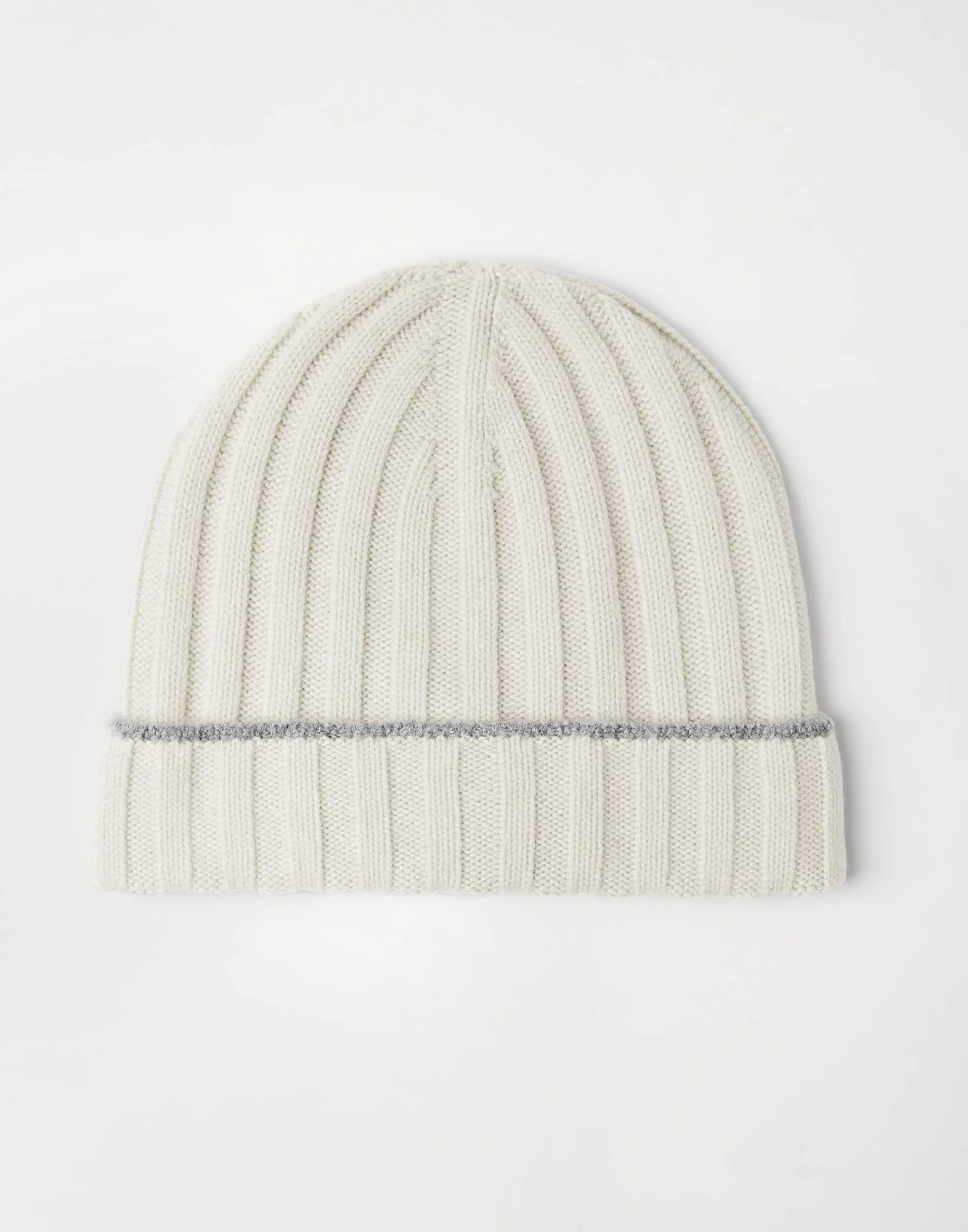 Cashmere rib knit beanie - 1