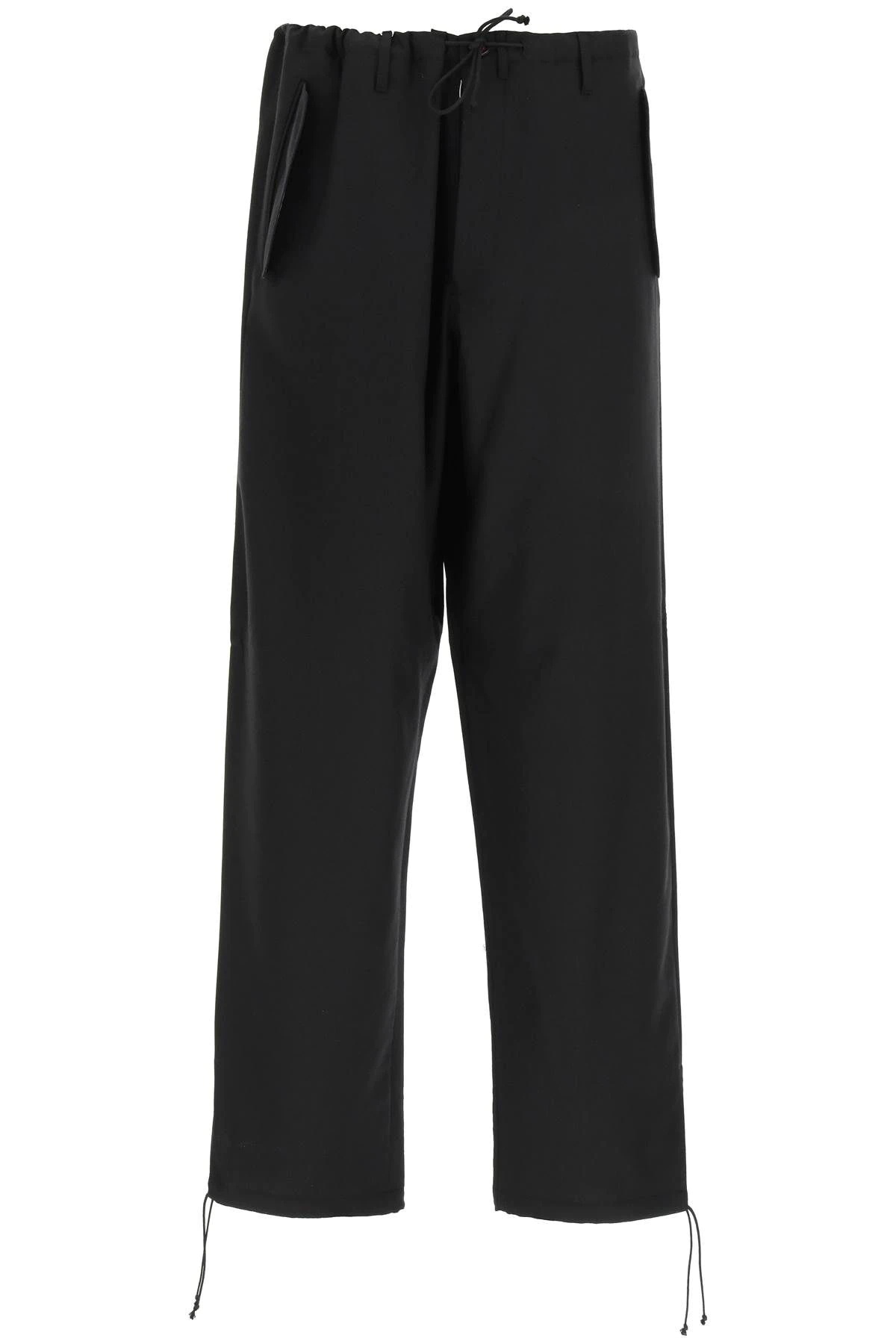 WOOL BLEND TROUSERS WITH DRAWSTRING - 1