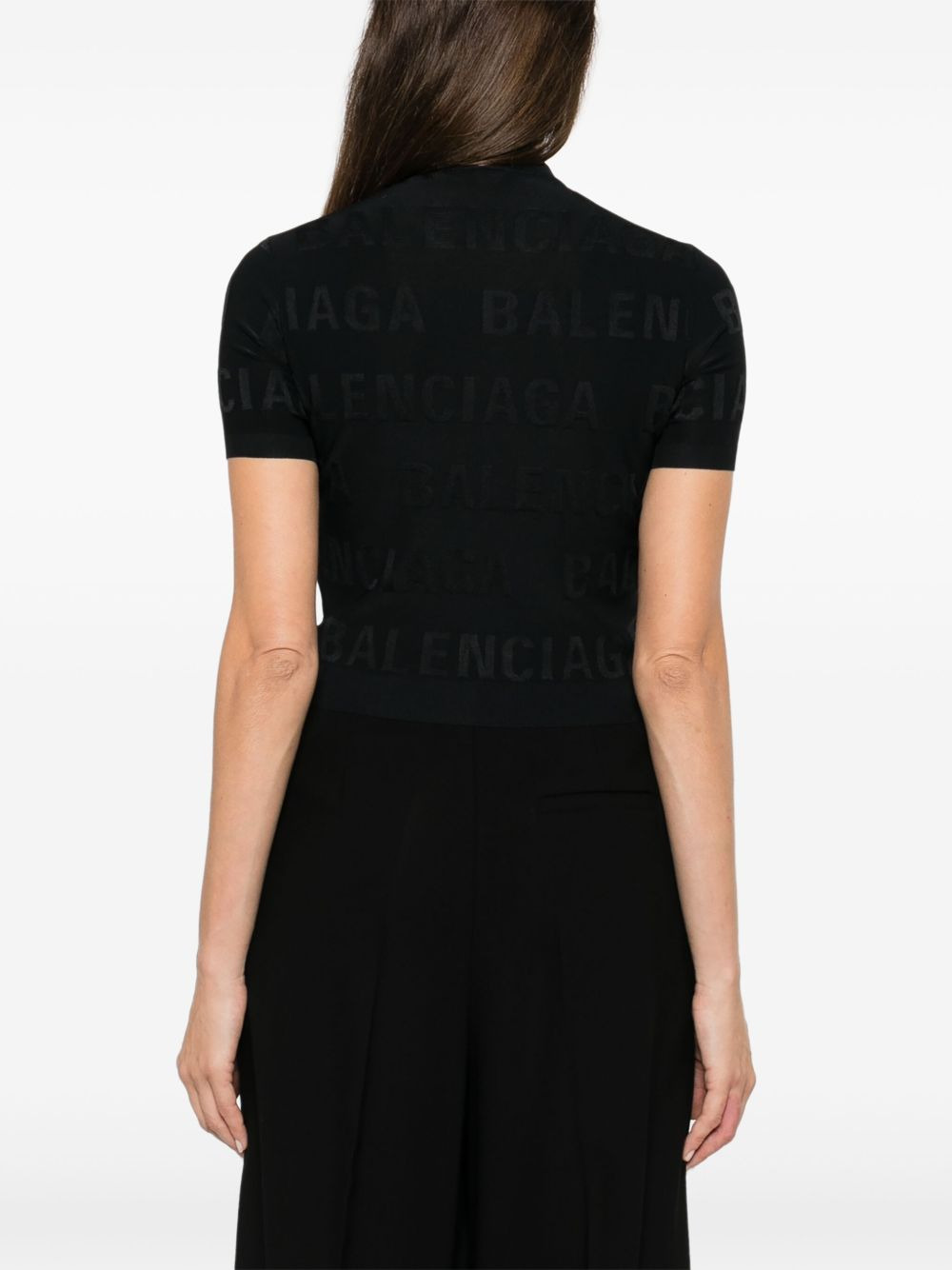 logo-embroidered cropped top - 4